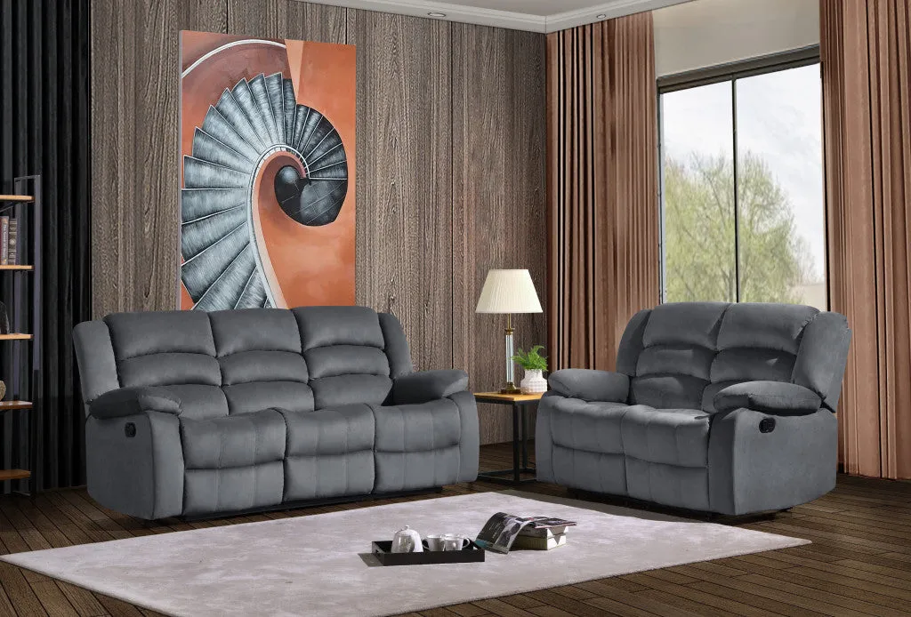 120" Contemporary Gray Fabric Sofa Set By Homeroots