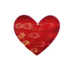 12" Lighted Valentine's Day Shimmering Red Heart Window Silhouette Decoration