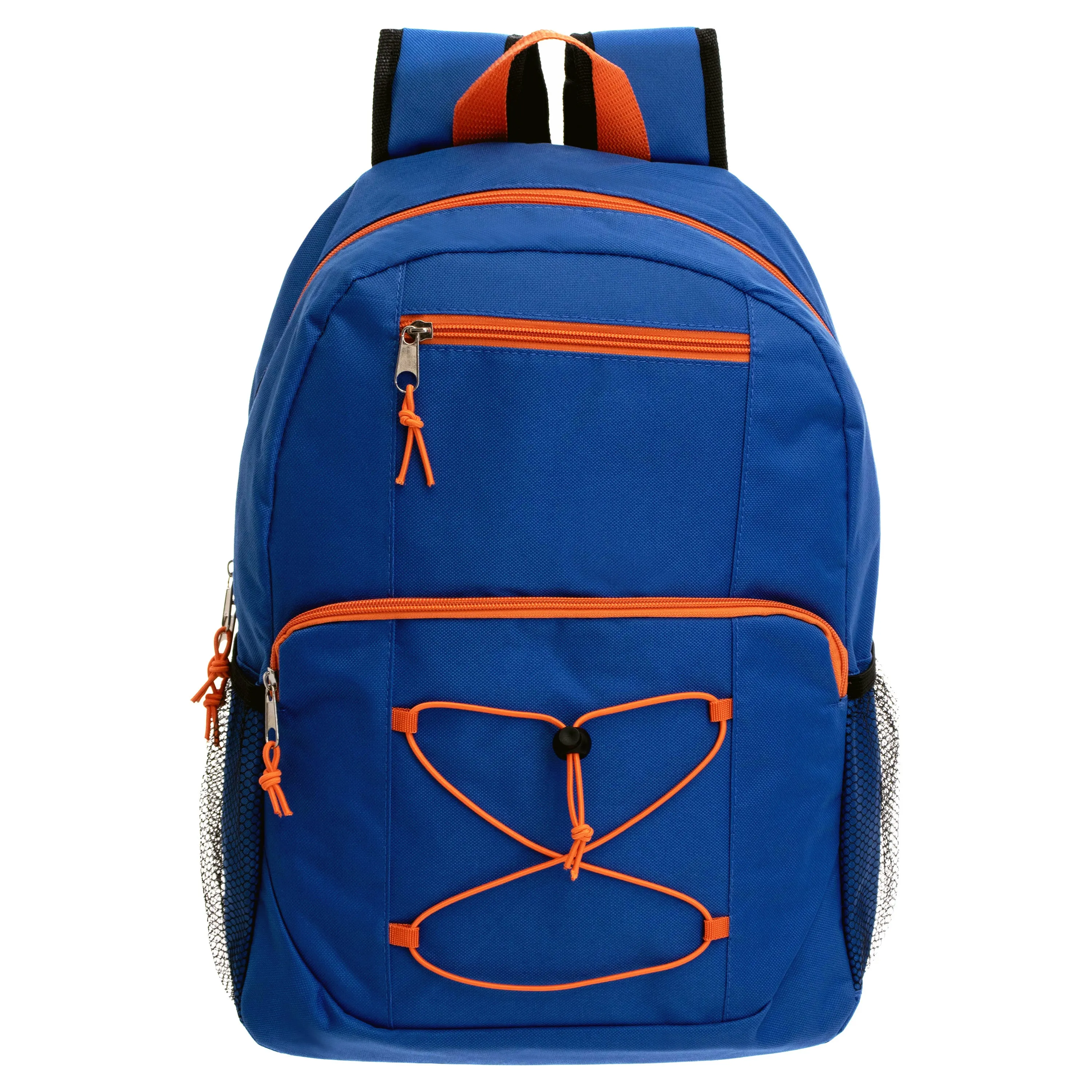 17" Bungee Wholesale Backpack in 8 Assorted Colors - Bulk Case of 24