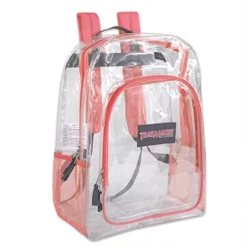 24 Pack Trailmaker Clear Water Resistant Backpack W Padded Back Support Straps Unisex