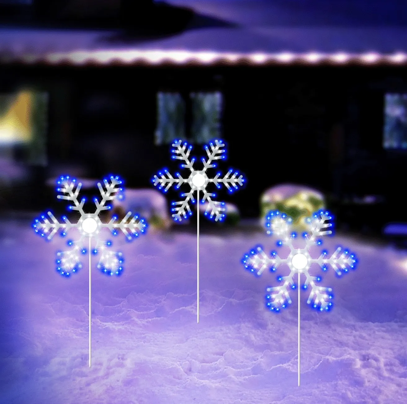 24" Hi-Vibrant LED Twinkling Snowflake Christmas Decoration