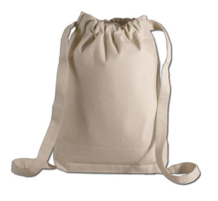 72 ct Two Tone Canvas Sport Backpacks / Wholesale Drawstring Bags - By Case