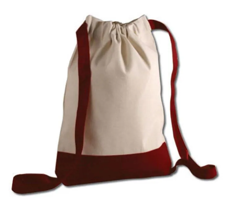 72 ct Two Tone Canvas Sport Backpacks / Wholesale Drawstring Bags - By Case