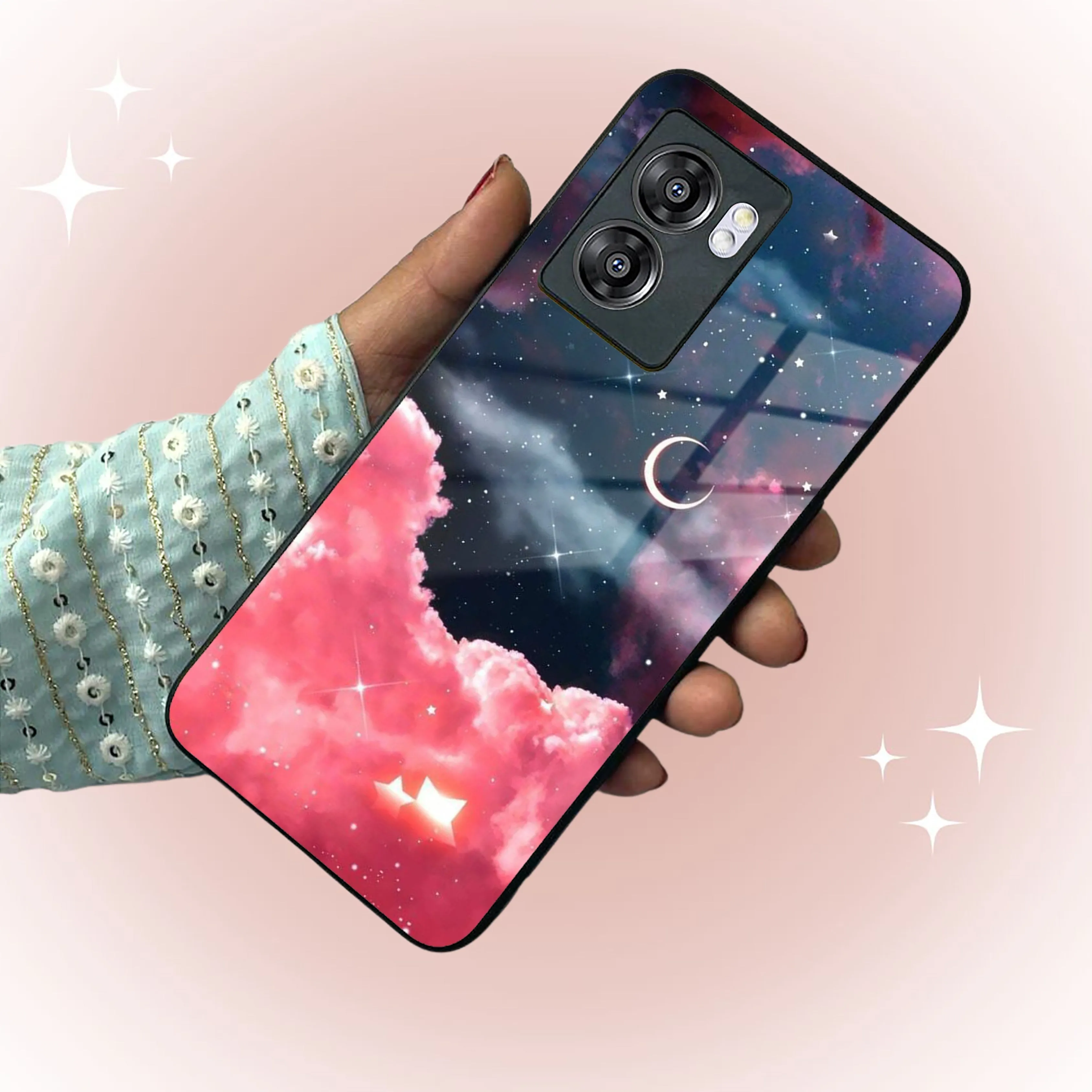 Aesthetic Cloud Glass Case Cover For Oppo