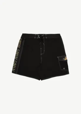 AFENDS Mens Crashed Out - Surf Related Boardshorts 18 Inch - Black