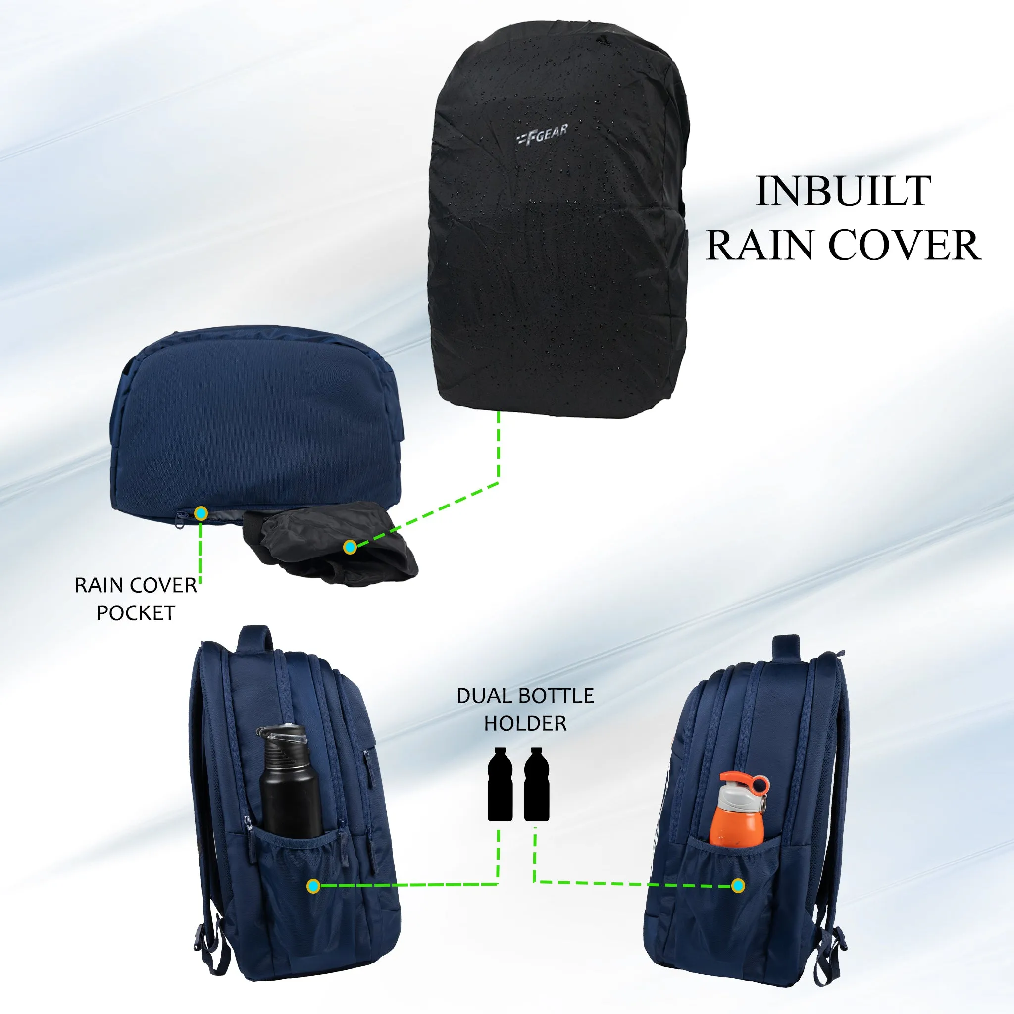 Airmate 29L Navy Backpack with raincover