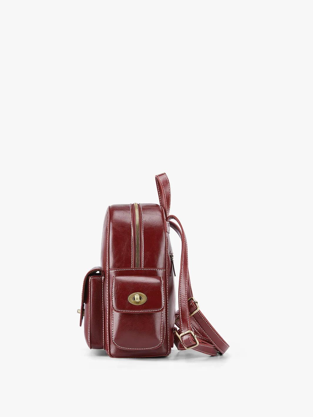 Alison Vintage Vegan Leather Mini Backpack