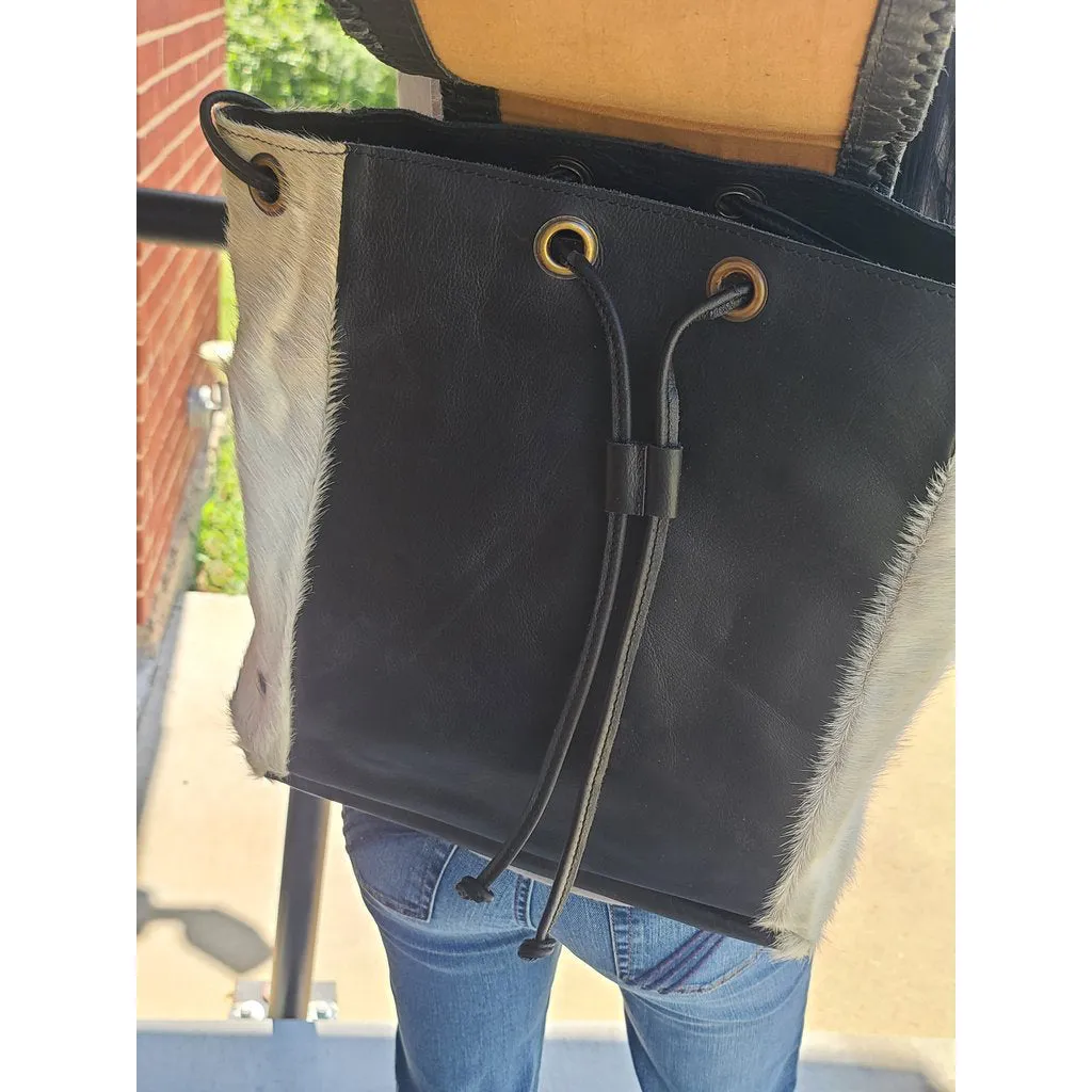 American Darling Black & White Cowhide Backpack