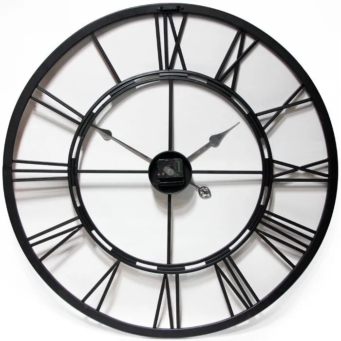 Artsy Wall Black and Bronze Large Open Face 28'' Wall Clock