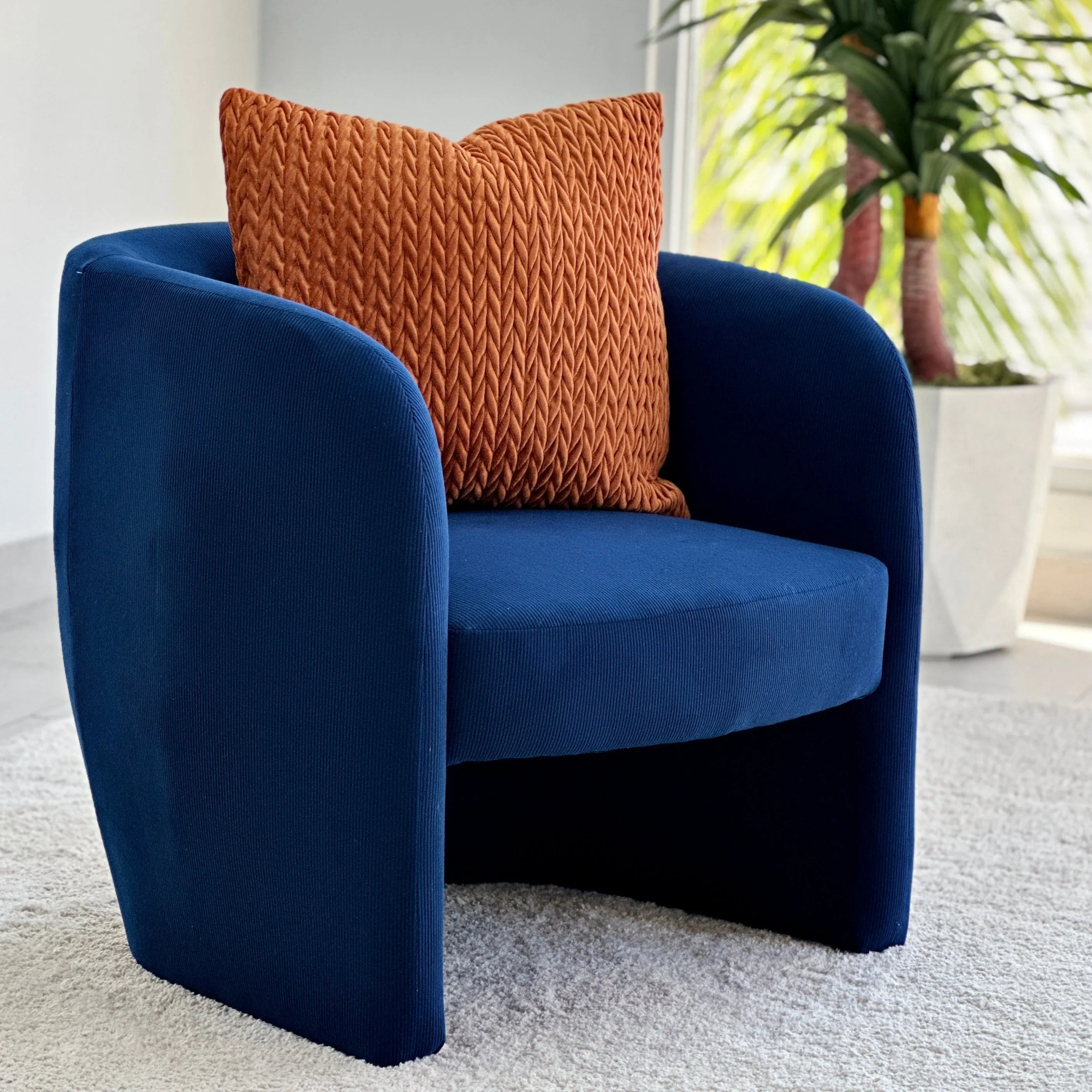 Barrel Bergere Classic Blue Chair