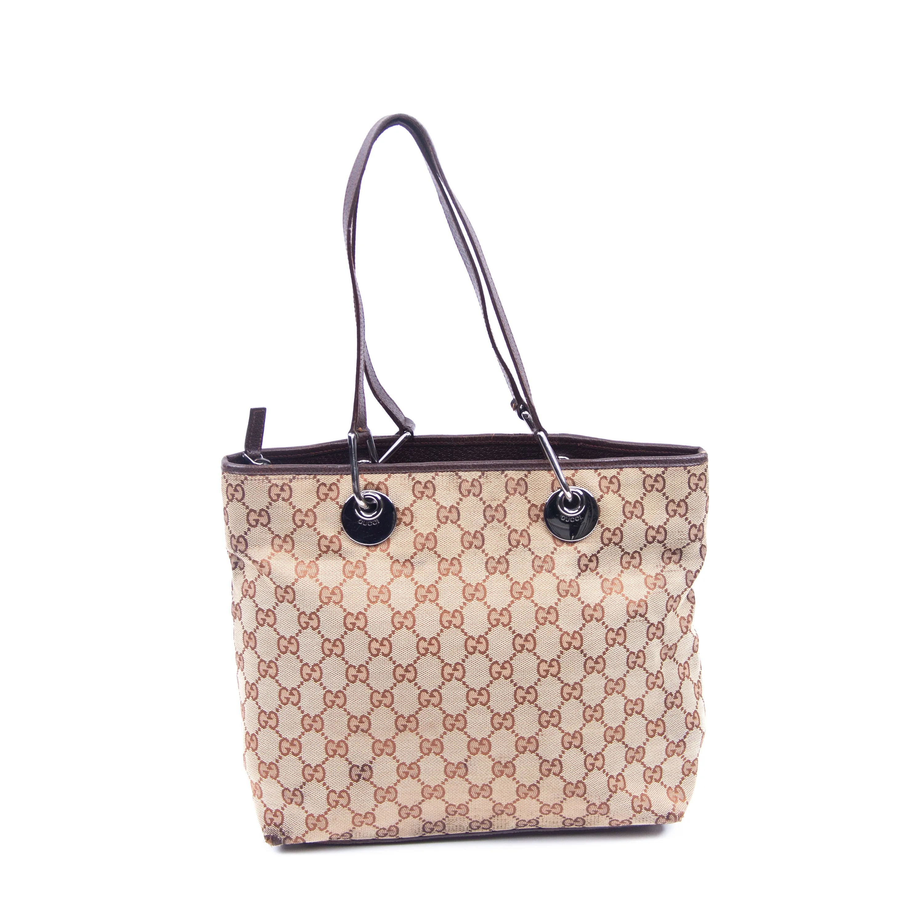 Beige & Brown GG Shoulder Bag