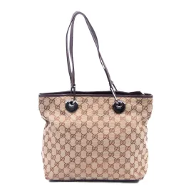 Beige & Brown GG Shoulder Bag