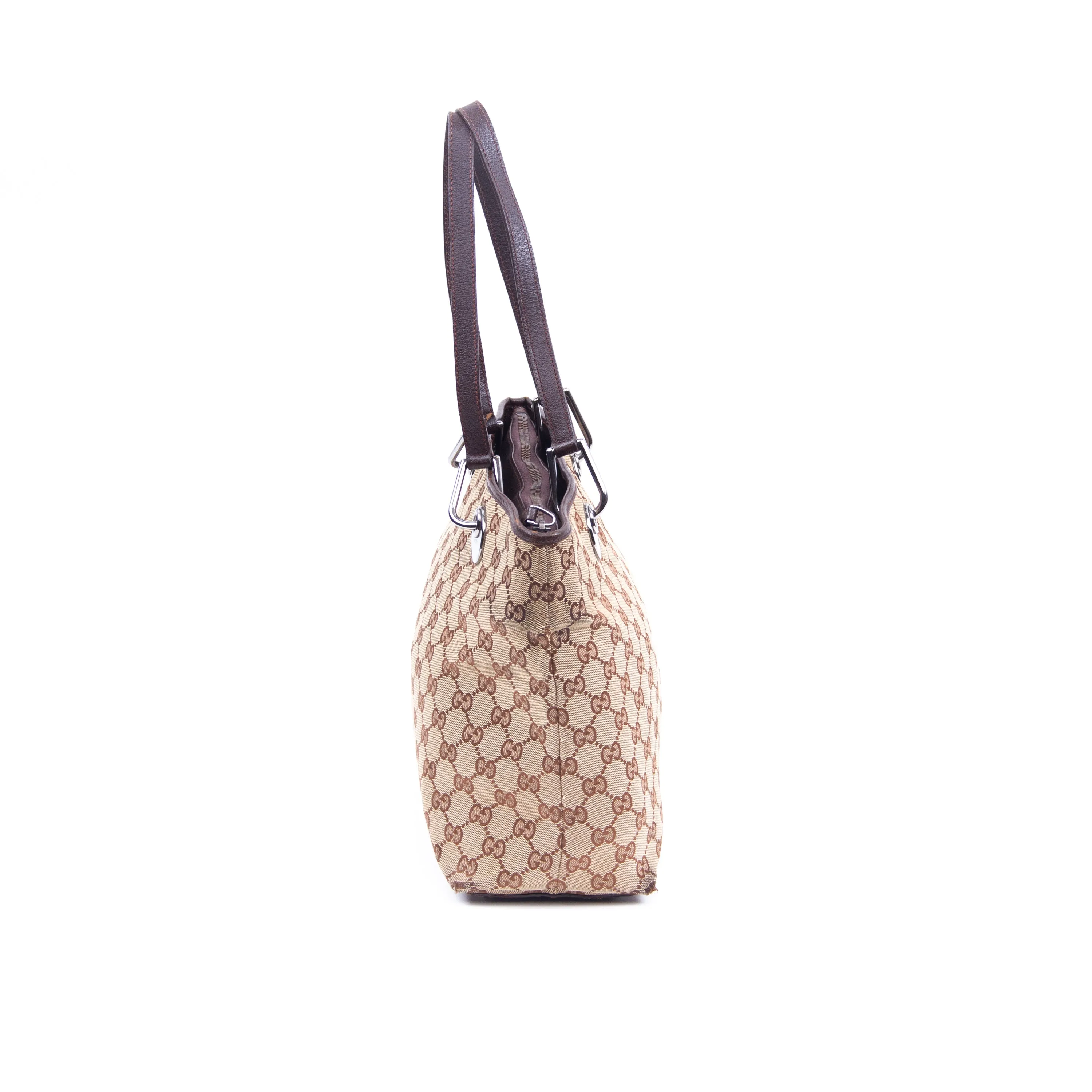 Beige & Brown GG Shoulder Bag