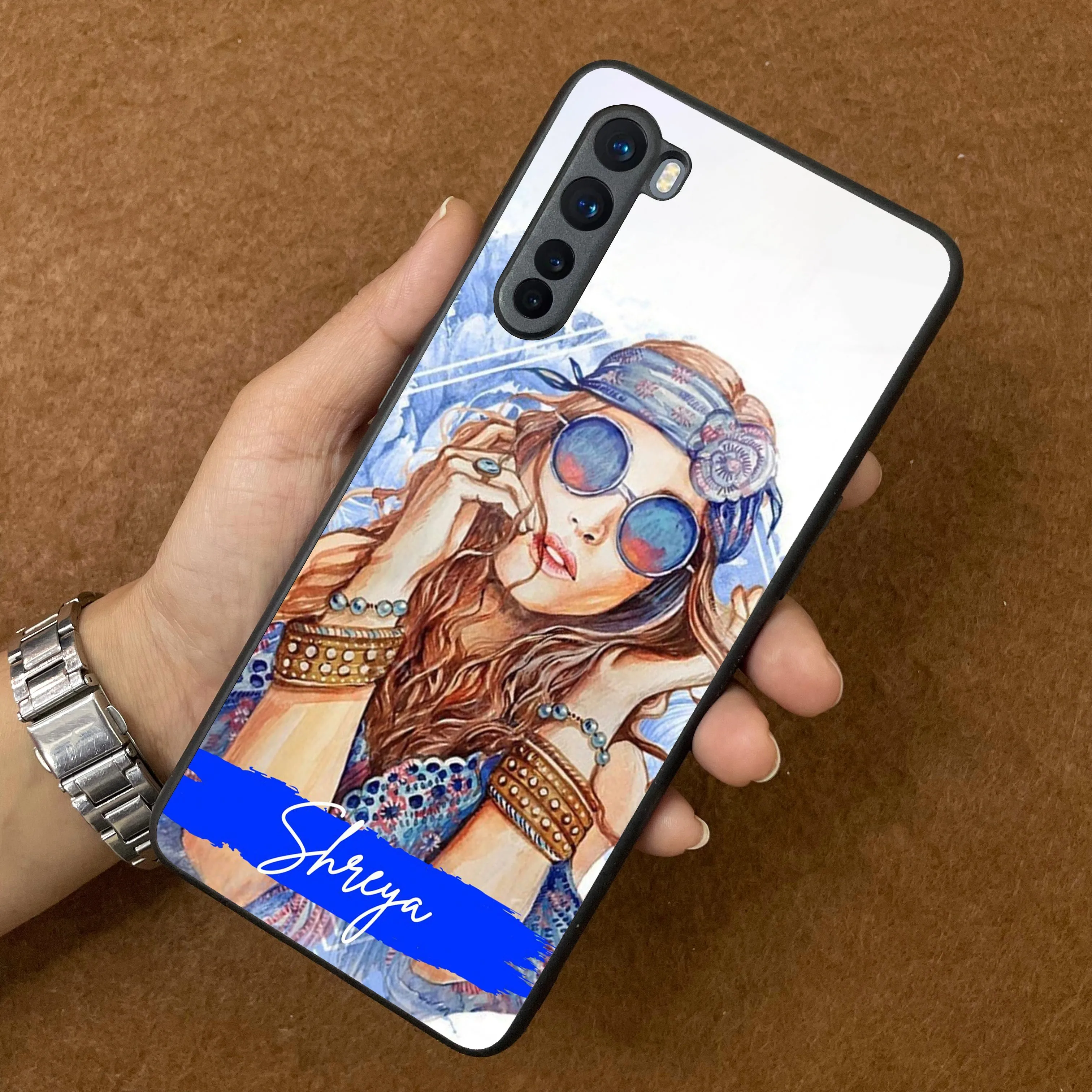 Bindass Babe Customize Glass Case Cover For OnePlus