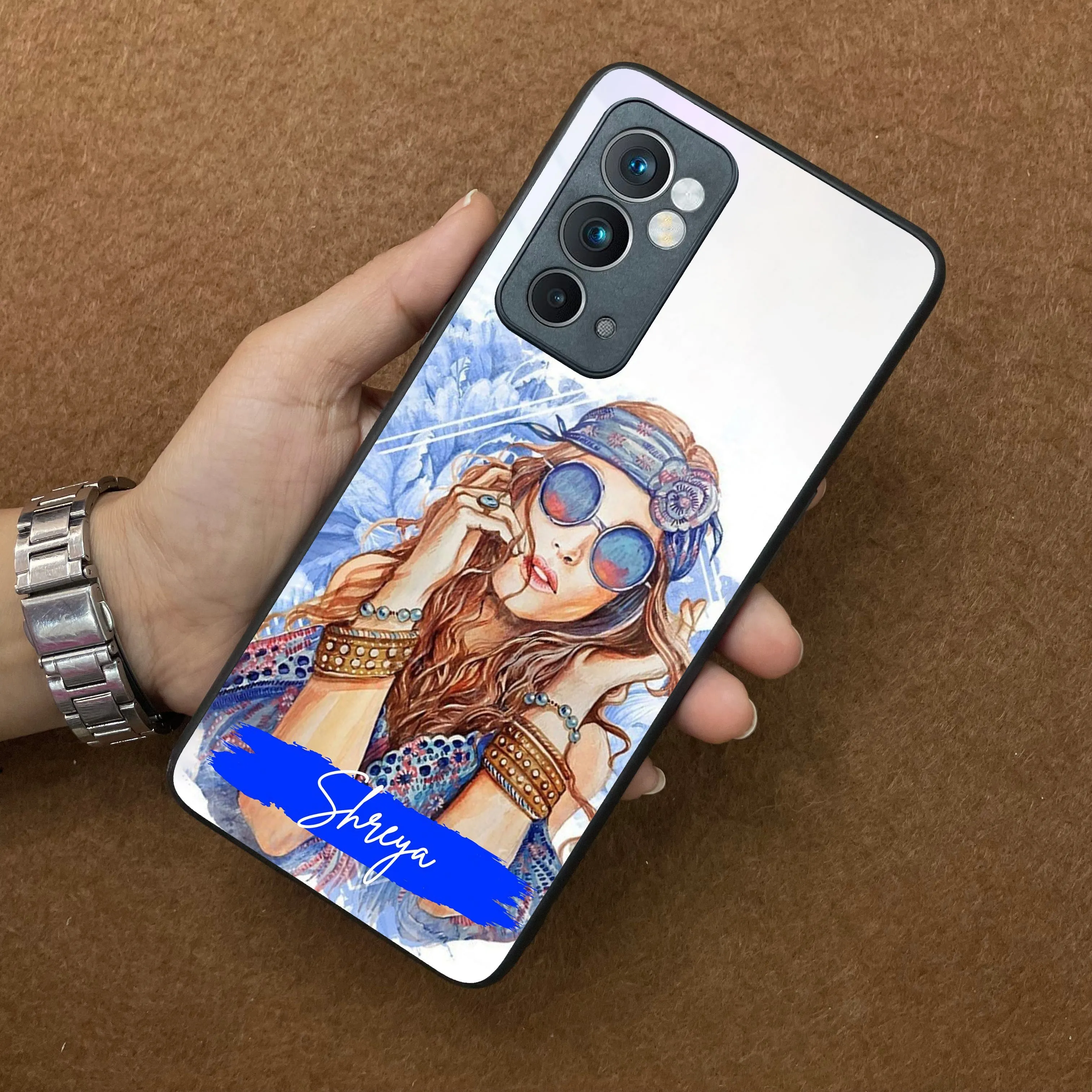 Bindass Babe Customize Glass Case Cover For OnePlus