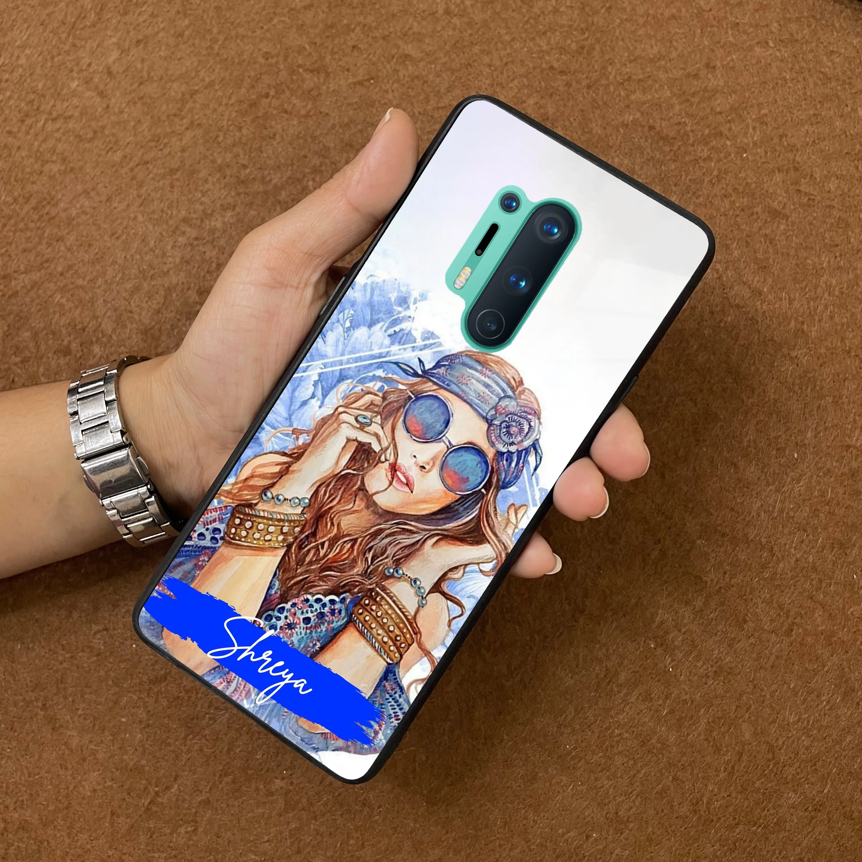 Bindass Babe Customize Glass Case Cover For OnePlus