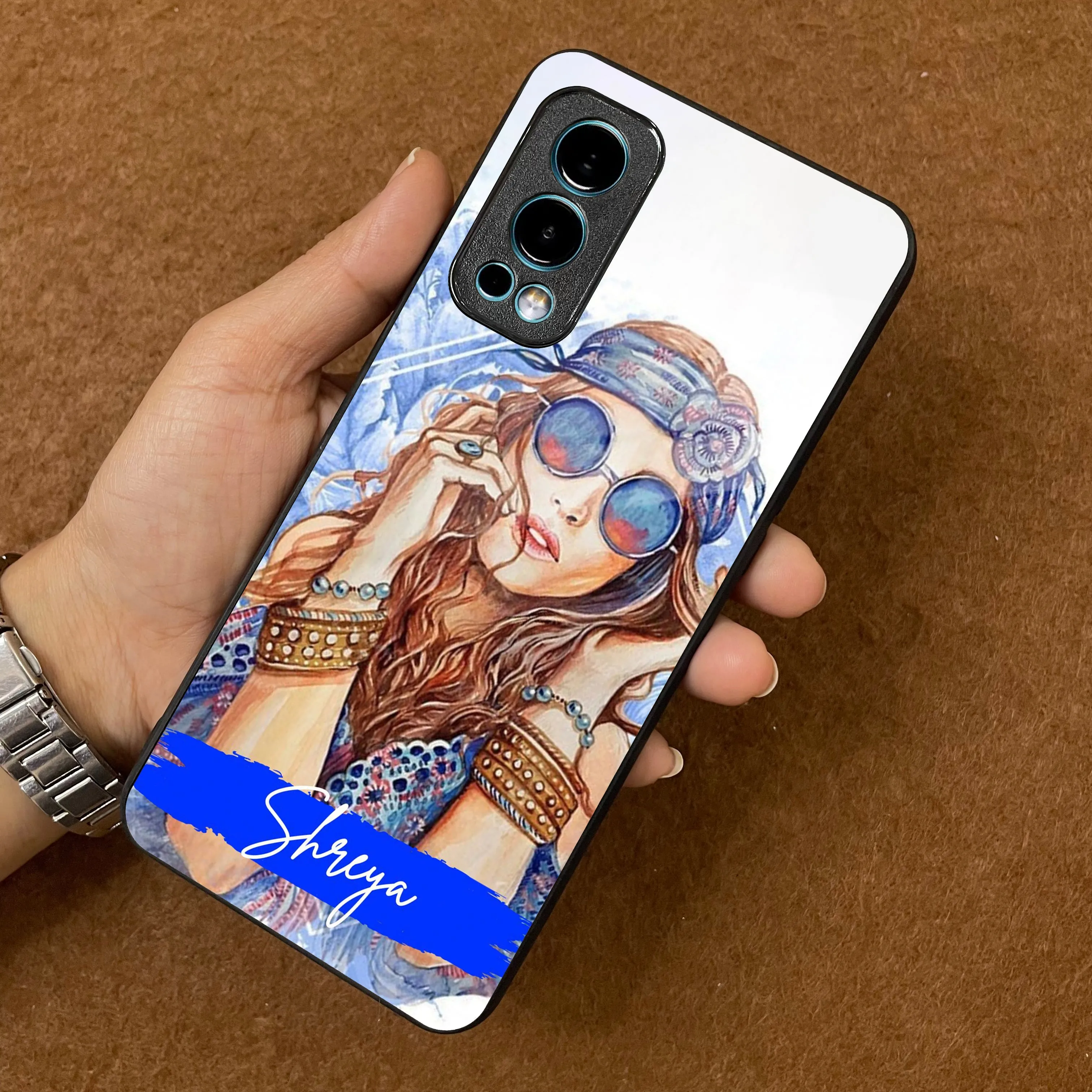 Bindass Babe Customize Glass Case Cover For OnePlus