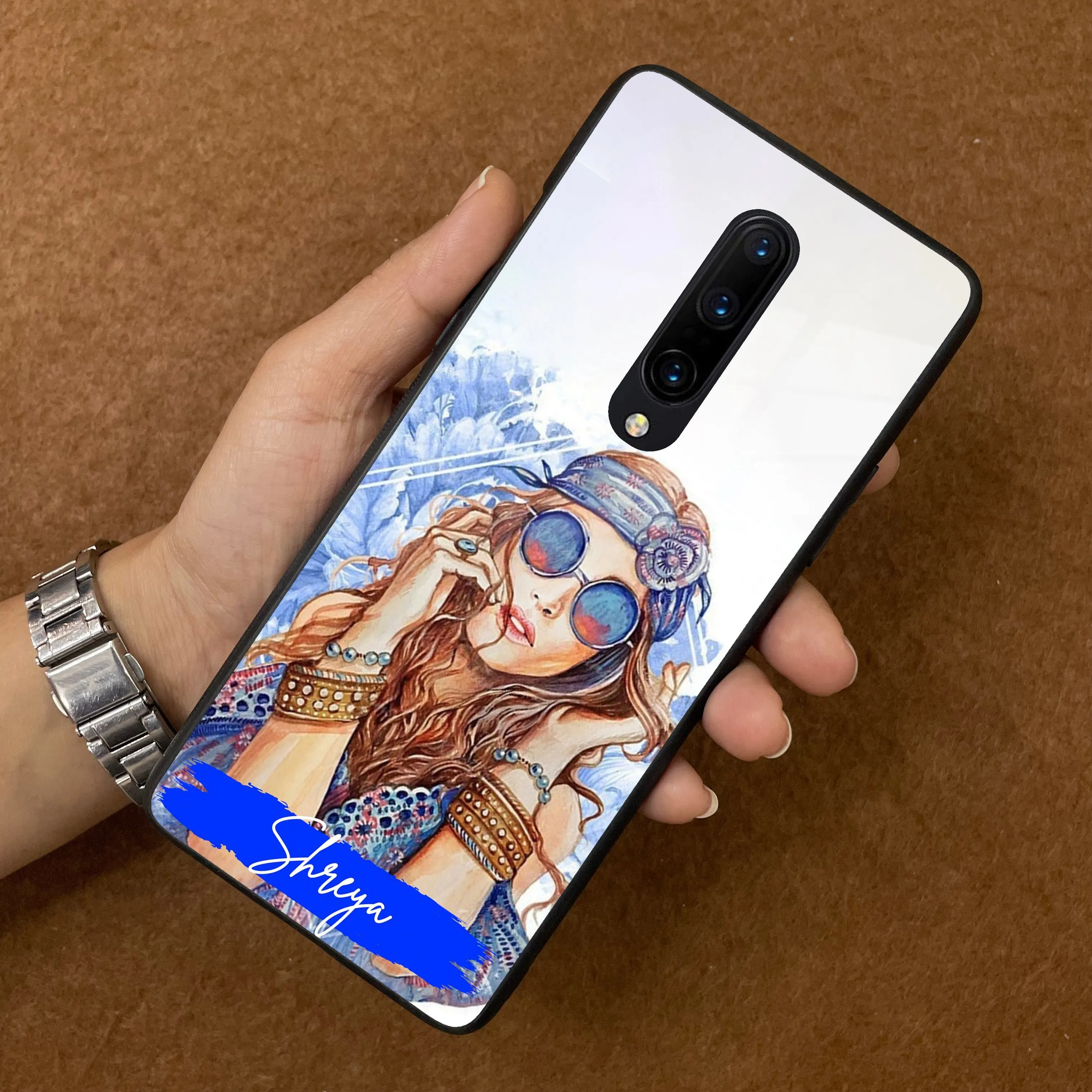 Bindass Babe Customize Glass Case Cover For OnePlus