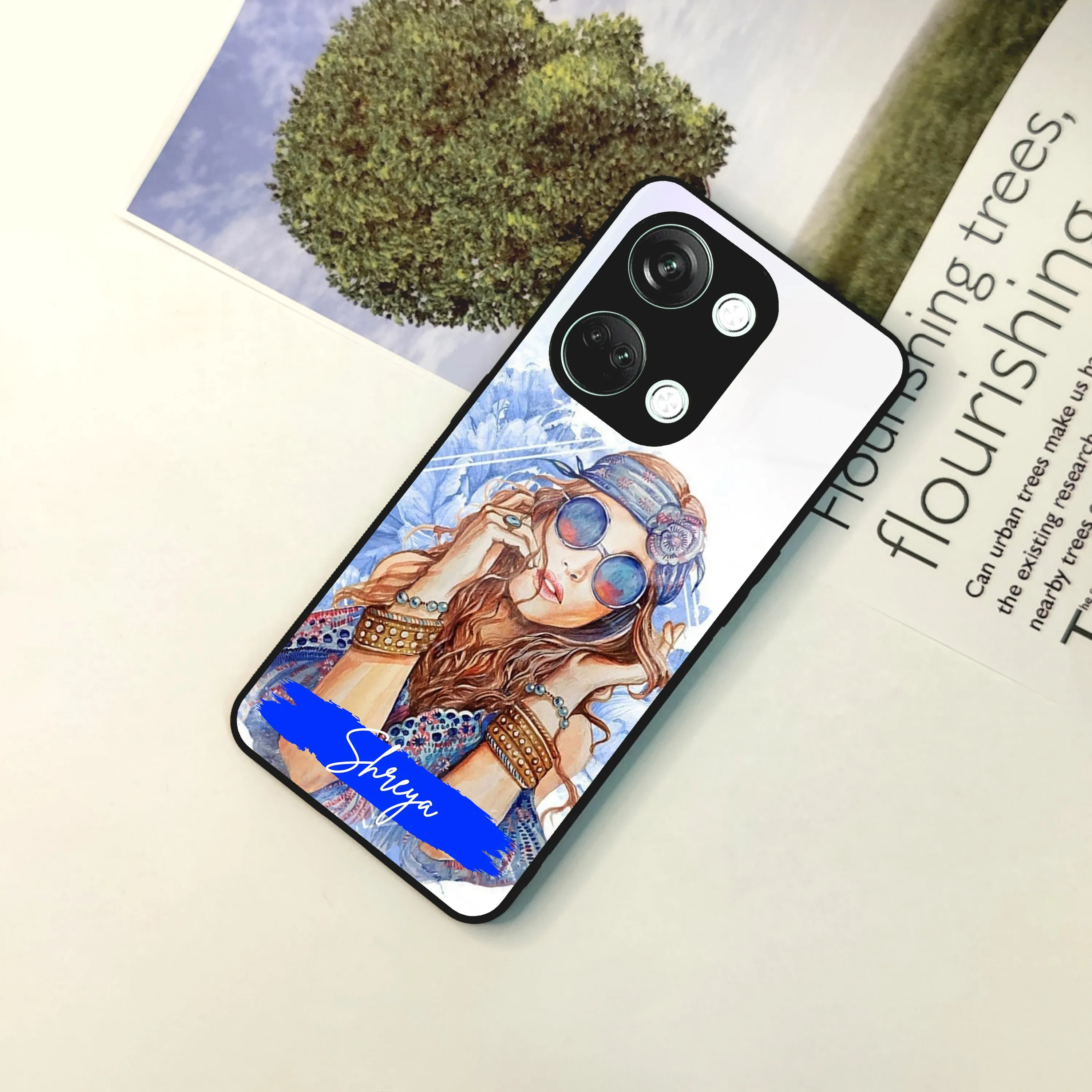 Bindass Babe Customize Glass Case Cover For OnePlus