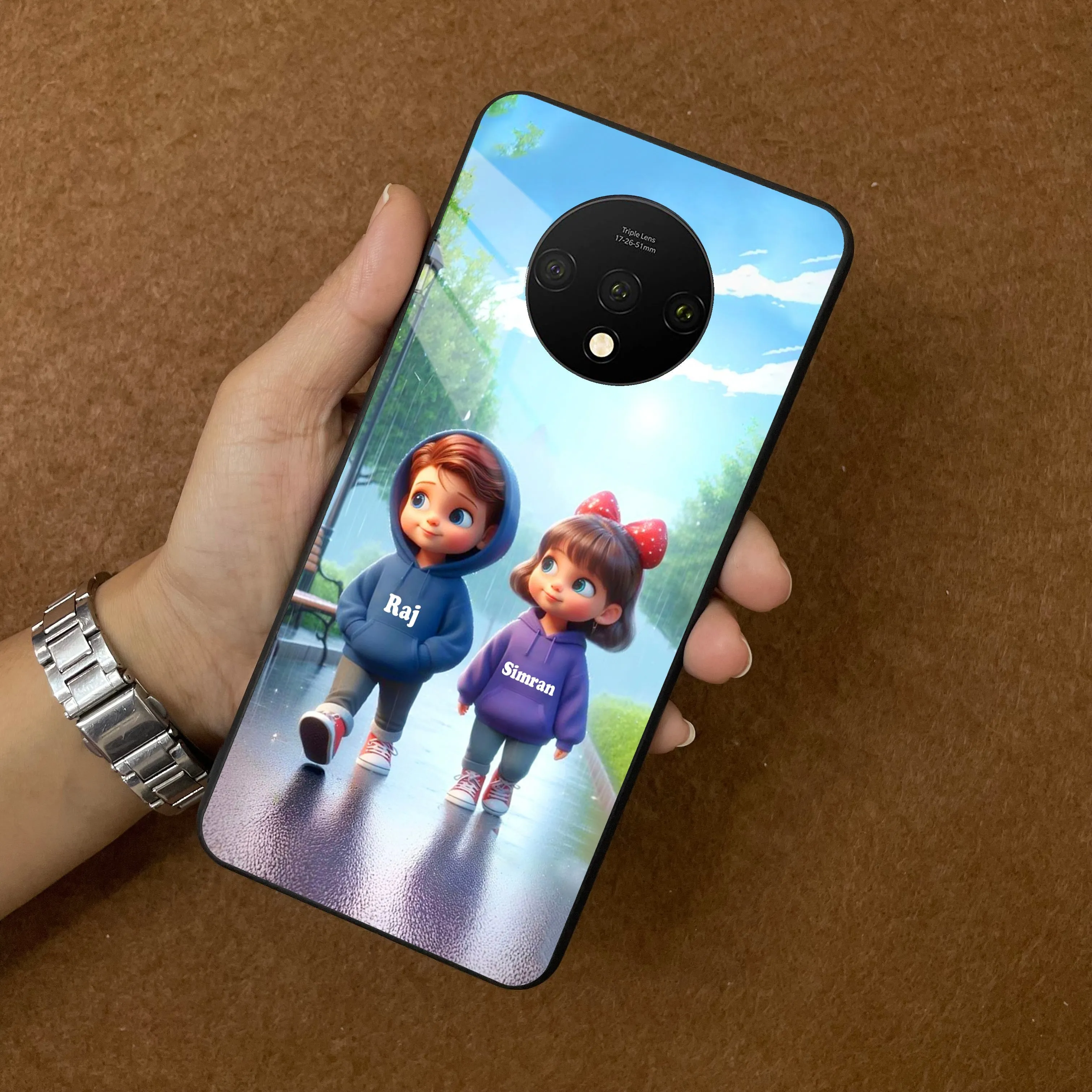 Bindass Babe Customize Glass Case Cover For OnePlus