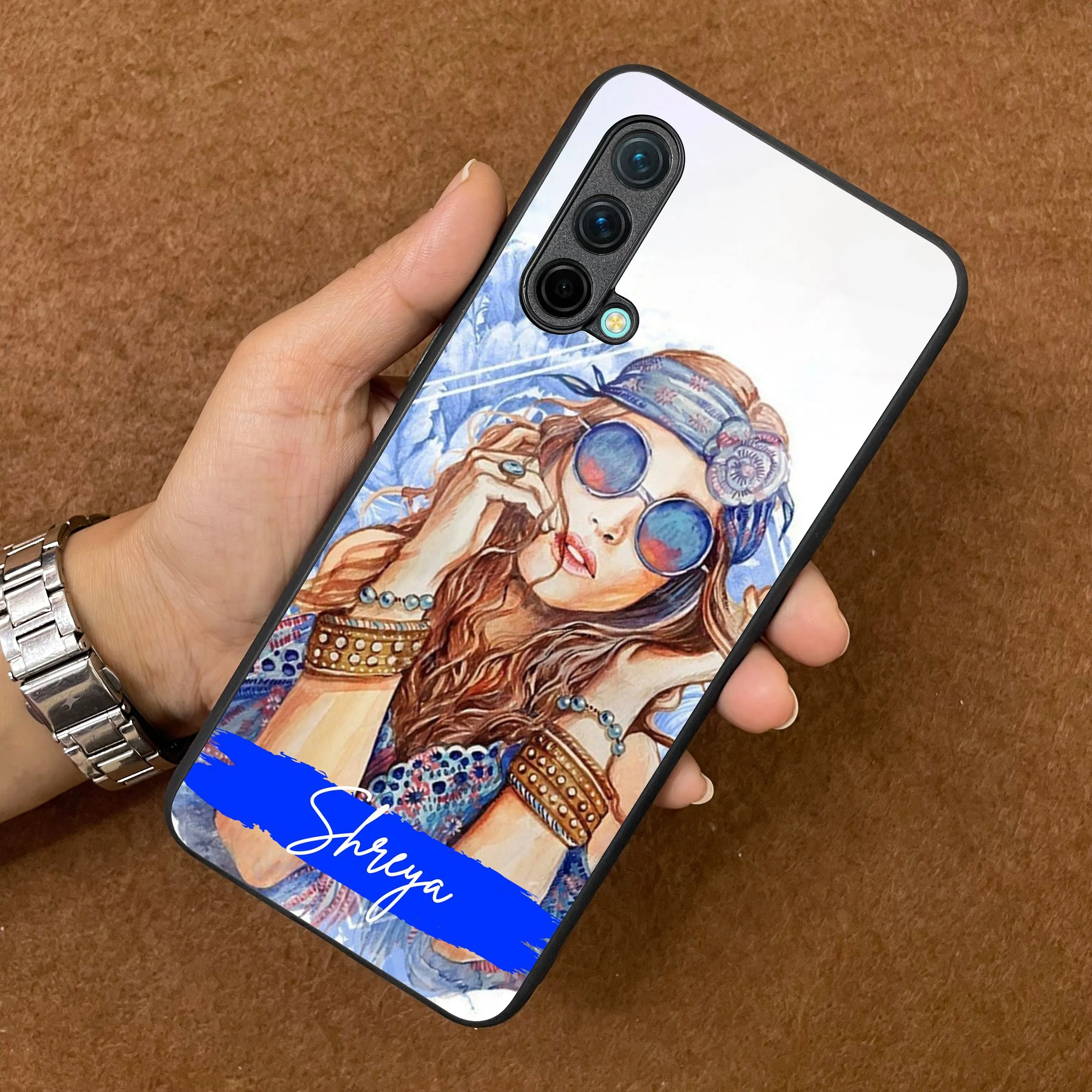 Bindass Babe Customize Glass Case Cover For OnePlus