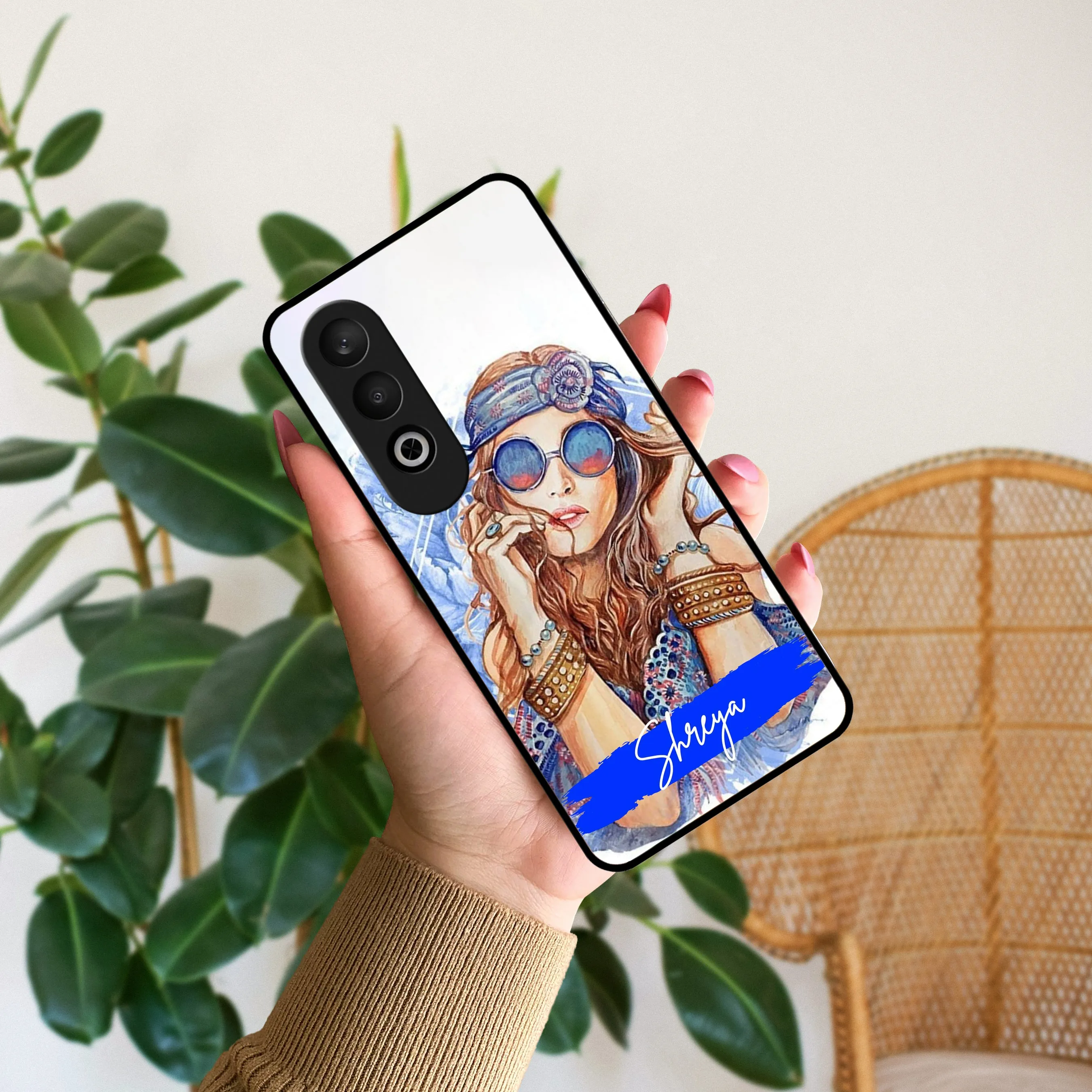 Bindass Babe Customize Glass Case Cover For OnePlus