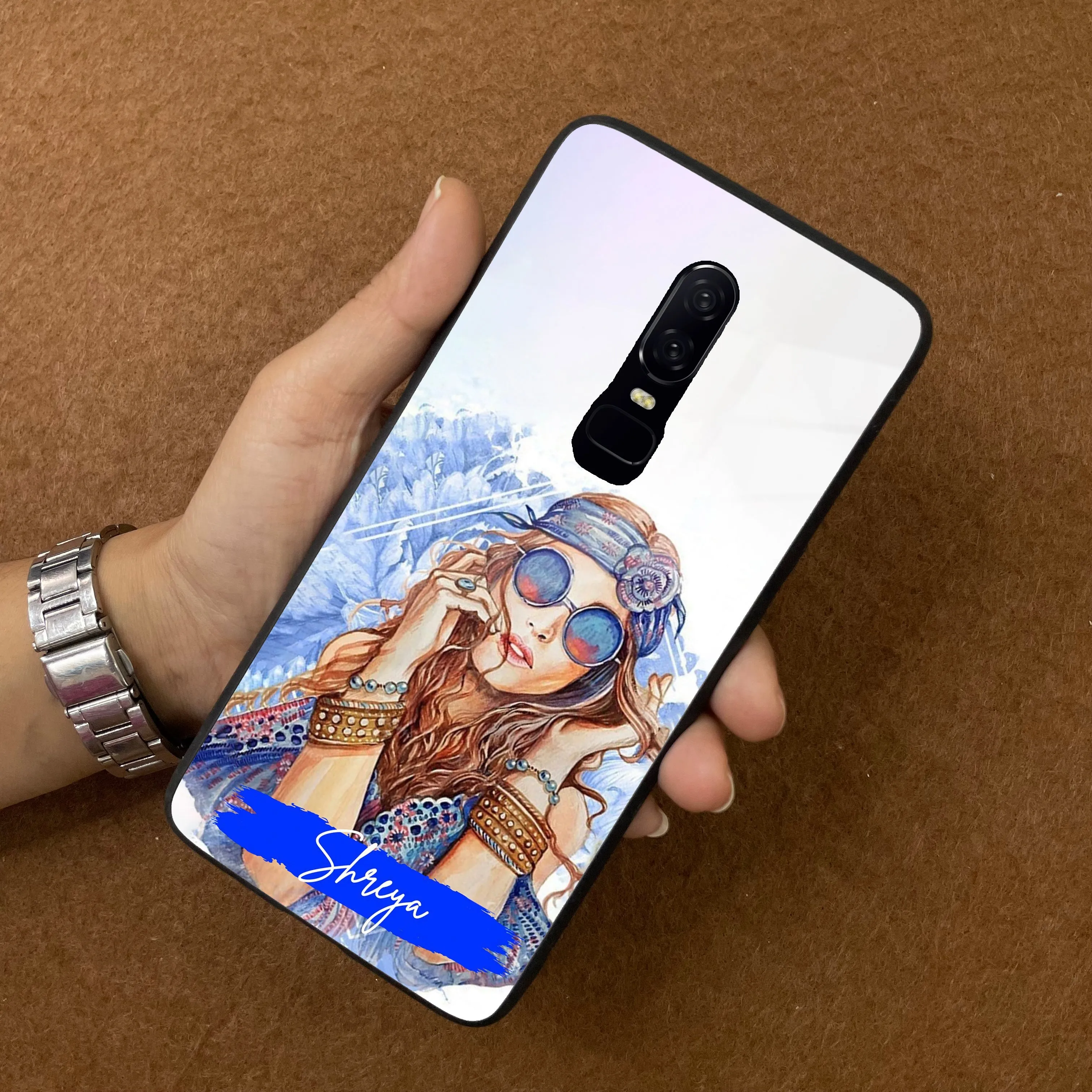 Bindass Babe Customize Glass Case Cover For OnePlus