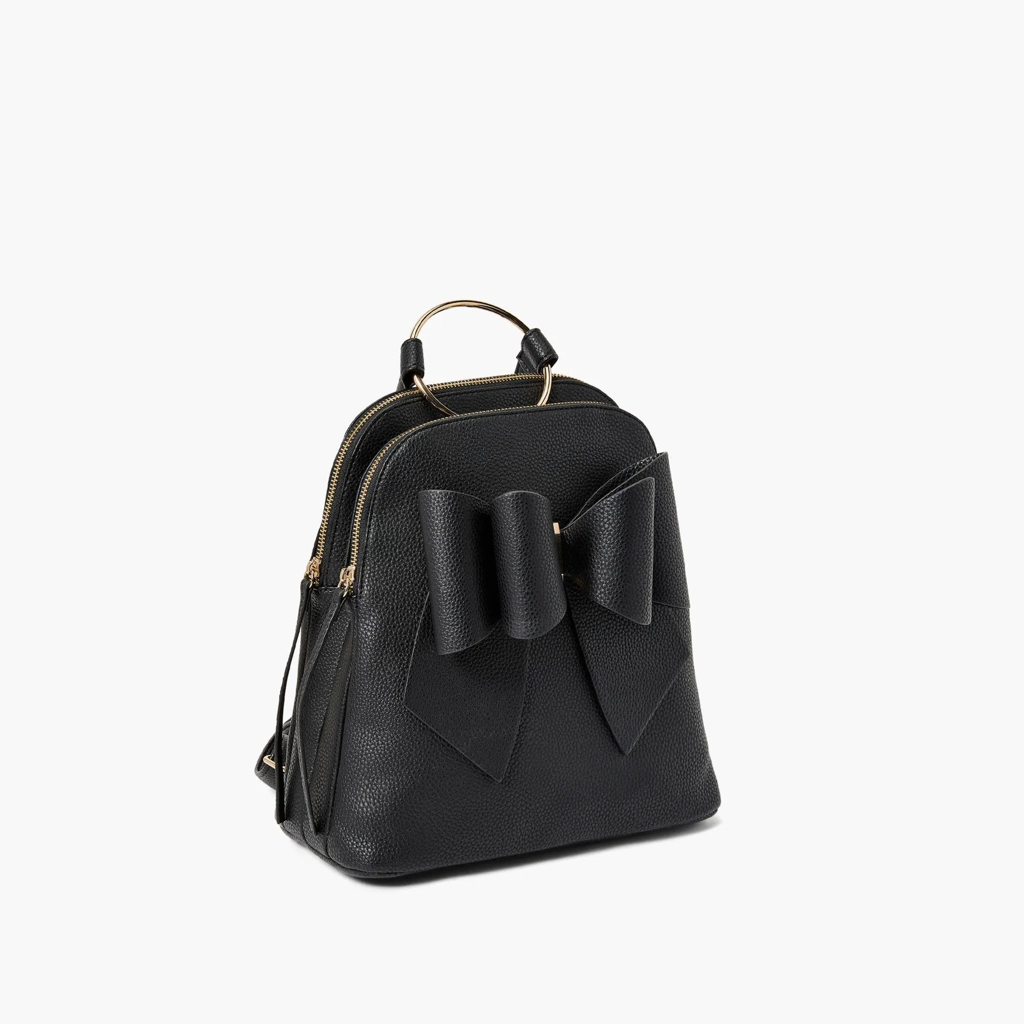 BLACK JASMINE BOW BACKPACK HANDBAG