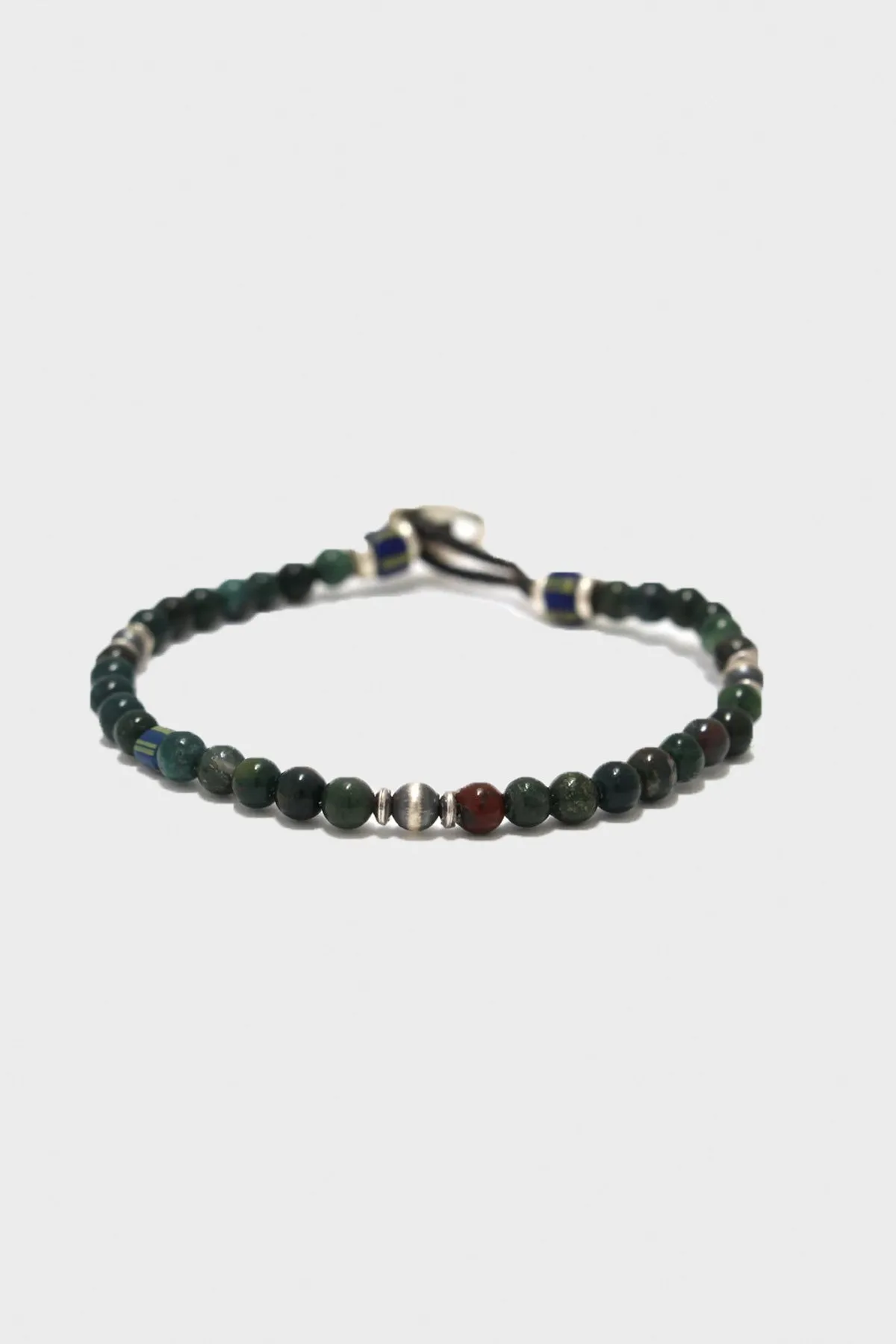 Bloodstone and Sterling Silver Bracelet - 4mm Stones