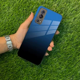 Blue Gradient Glass Case Cover For Vivo