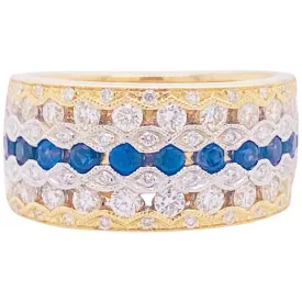 Blue Sapphire & Diamond Cigar Band