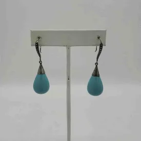 Blue Sterling Silver Drop ss Earrings