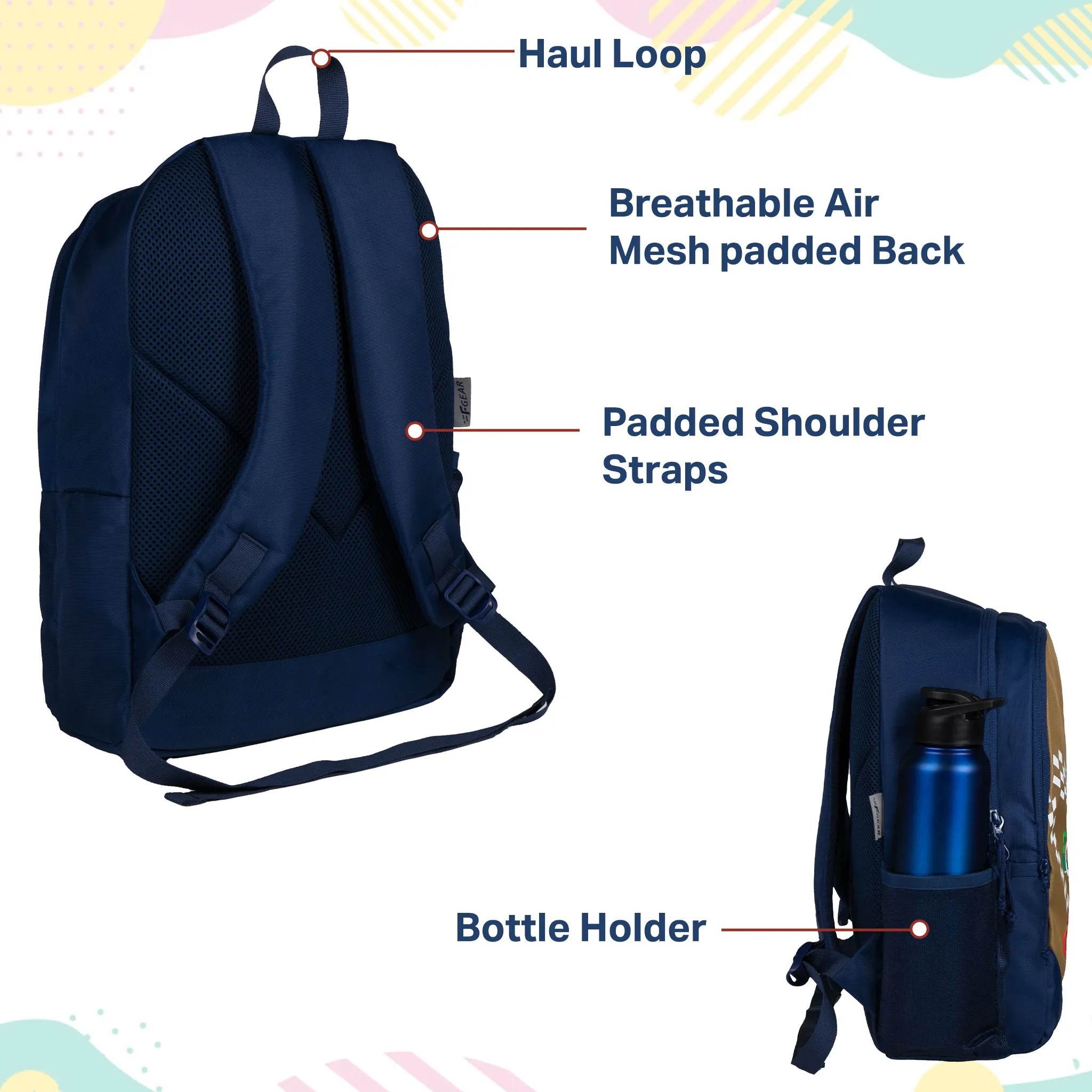 Boomer 15L Navy Crazy Karter Kids Backpack