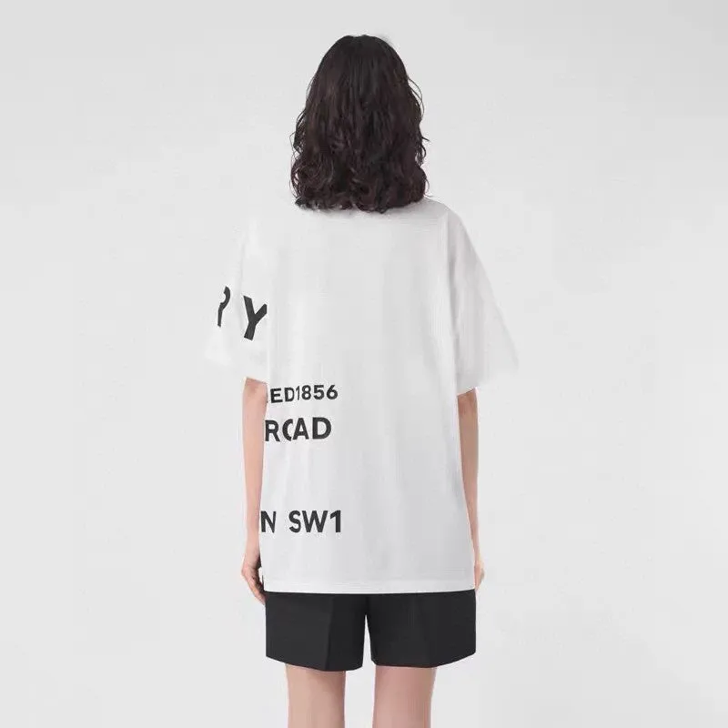 Burberry White T-Shirt with Graphic Text