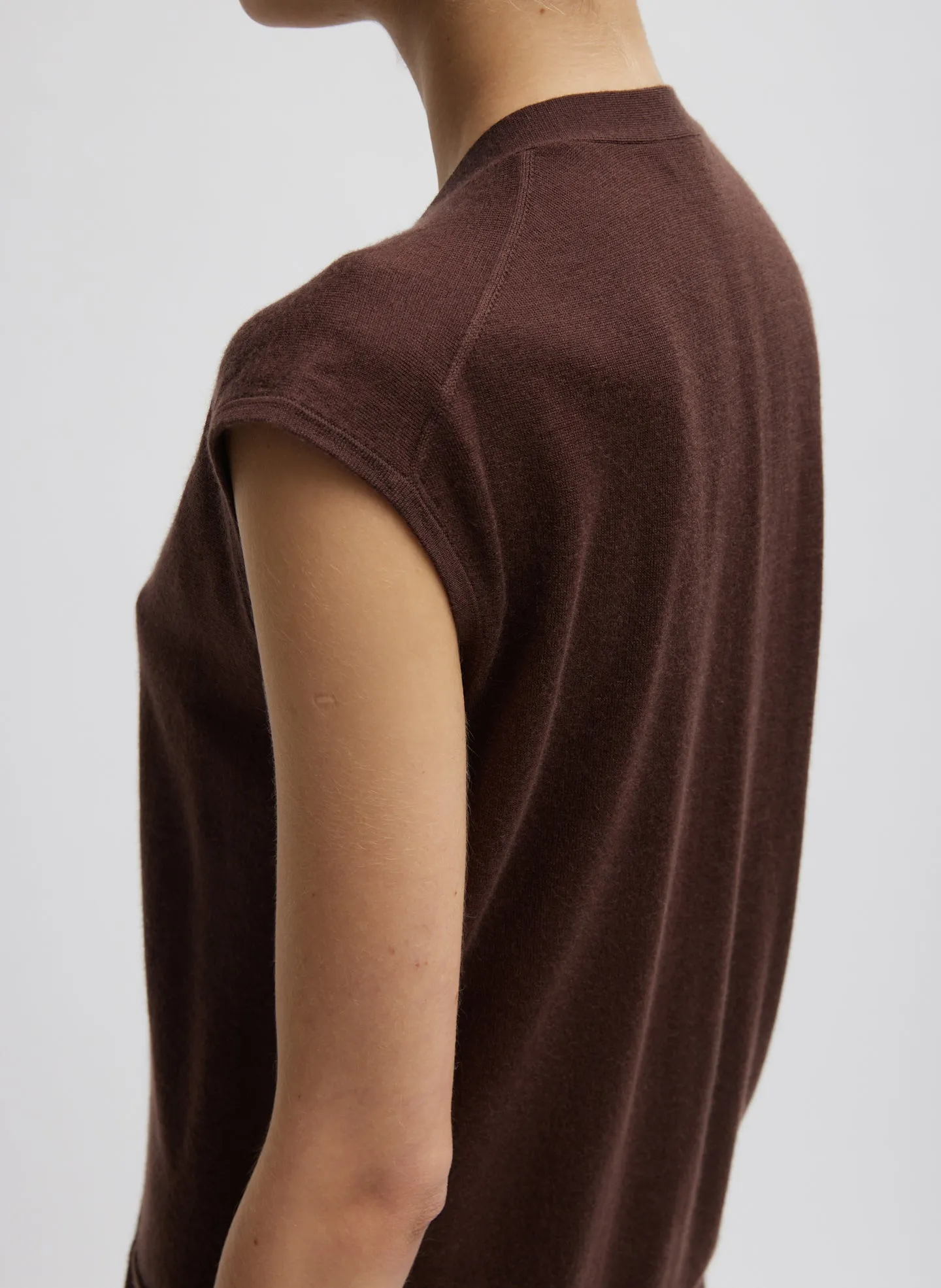 Cashmere Silk Blend Sleeveless Button Down Sweater