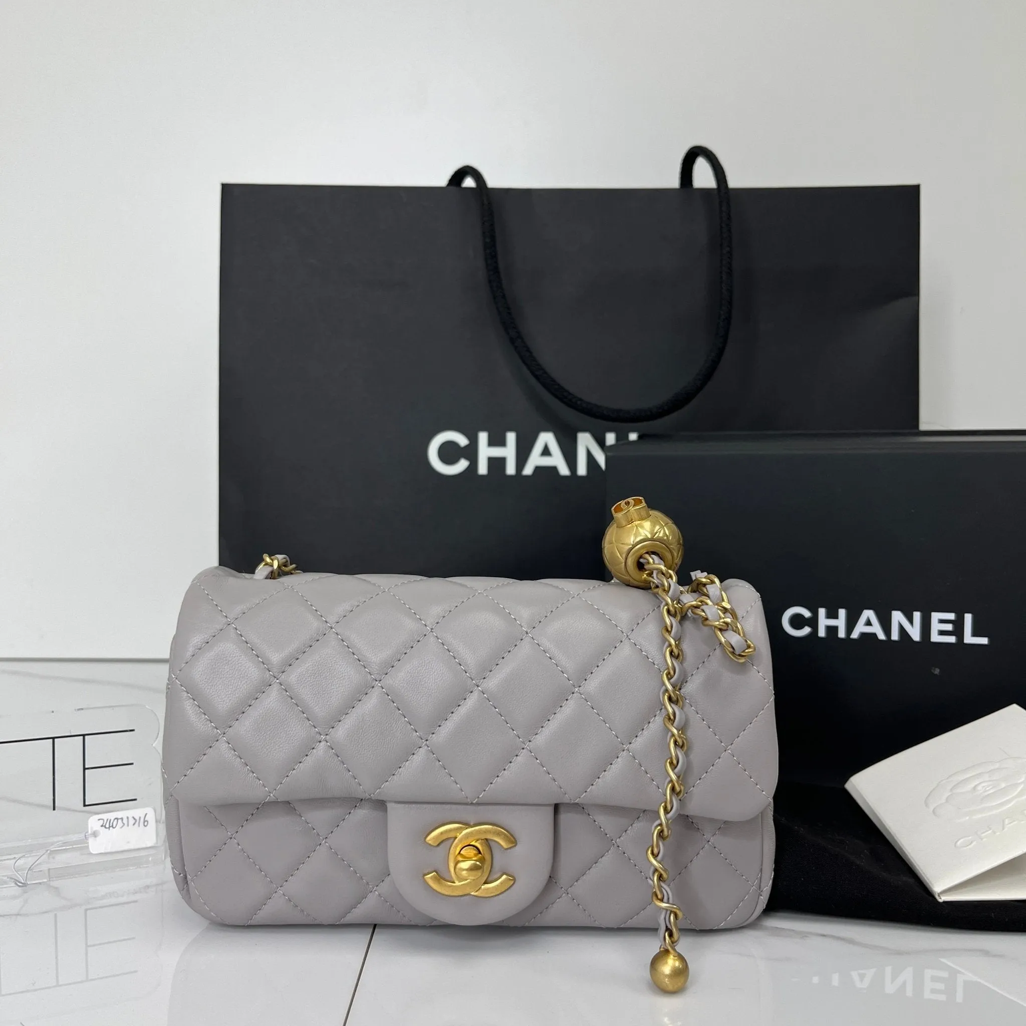 Chanel Mini Classic Flap with Pearl Crush