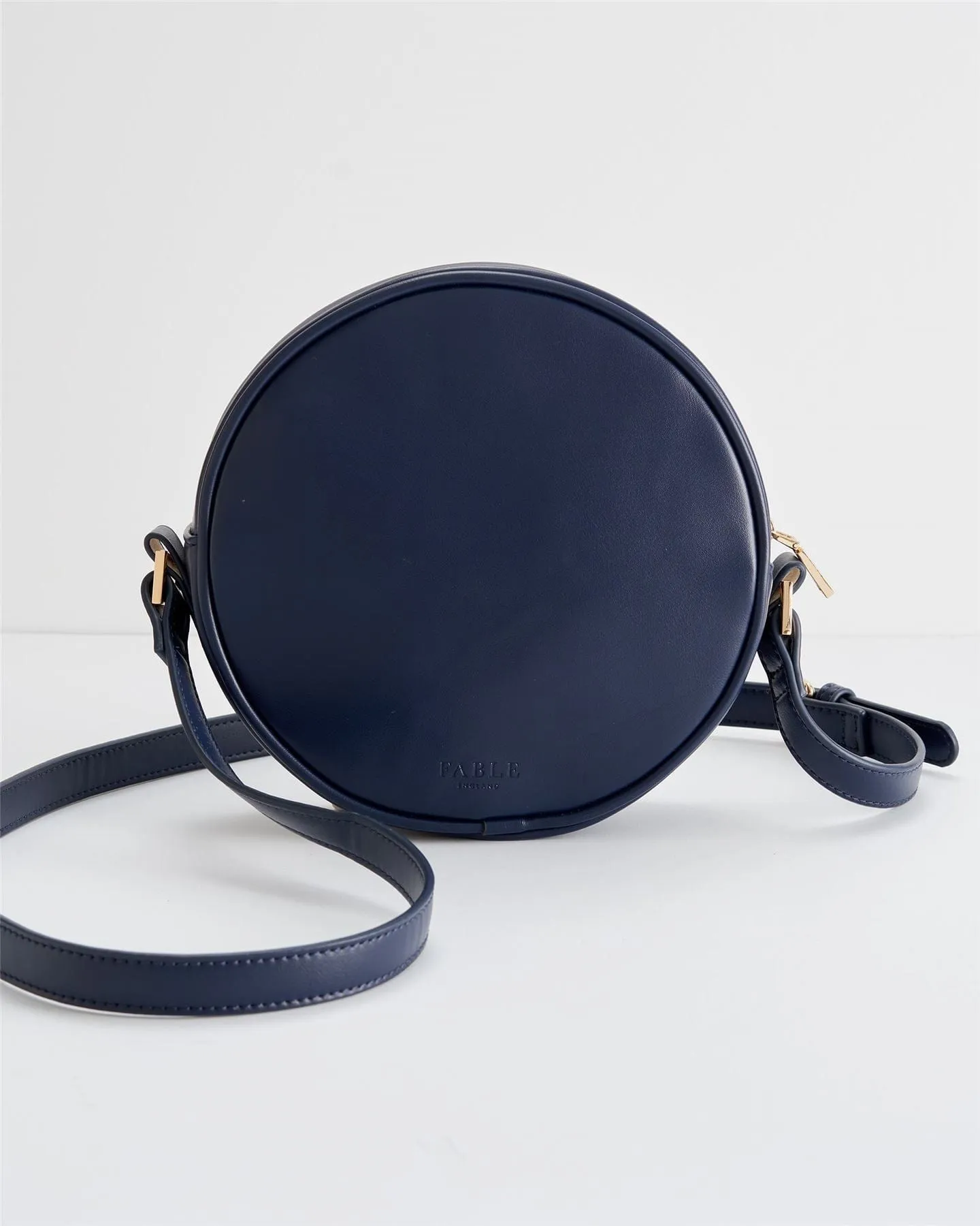 Chloe Giordani Dormouse Embroidered Round Saddle Bag - Navy