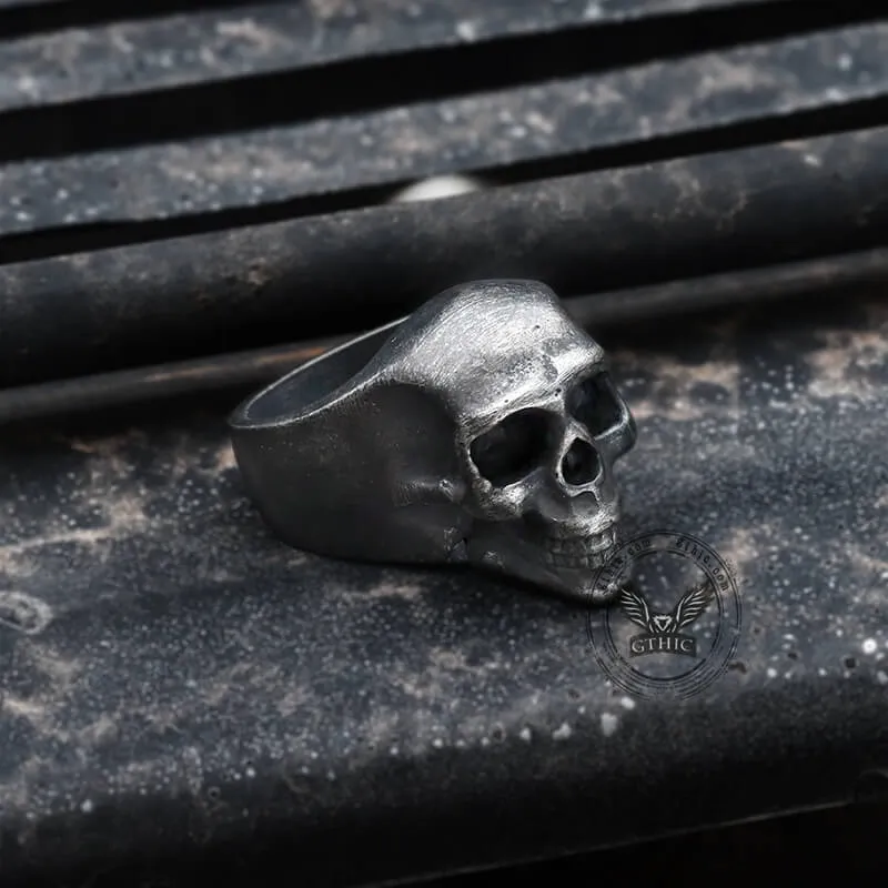 Classic Locomotive Stainless Steel Skull Ring