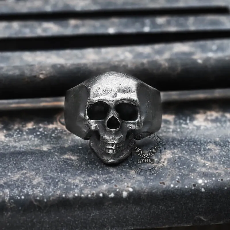 Classic Locomotive Stainless Steel Skull Ring