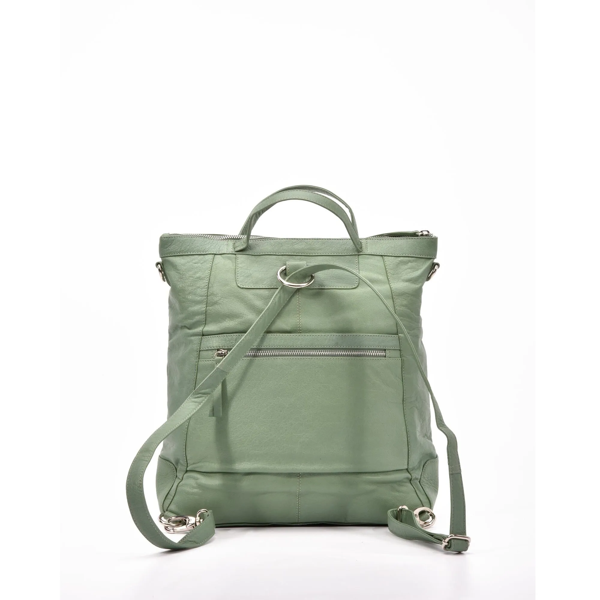 COBB & CO Eastwood Convertible Leather Shoulder Bag & Backpack Sea Green