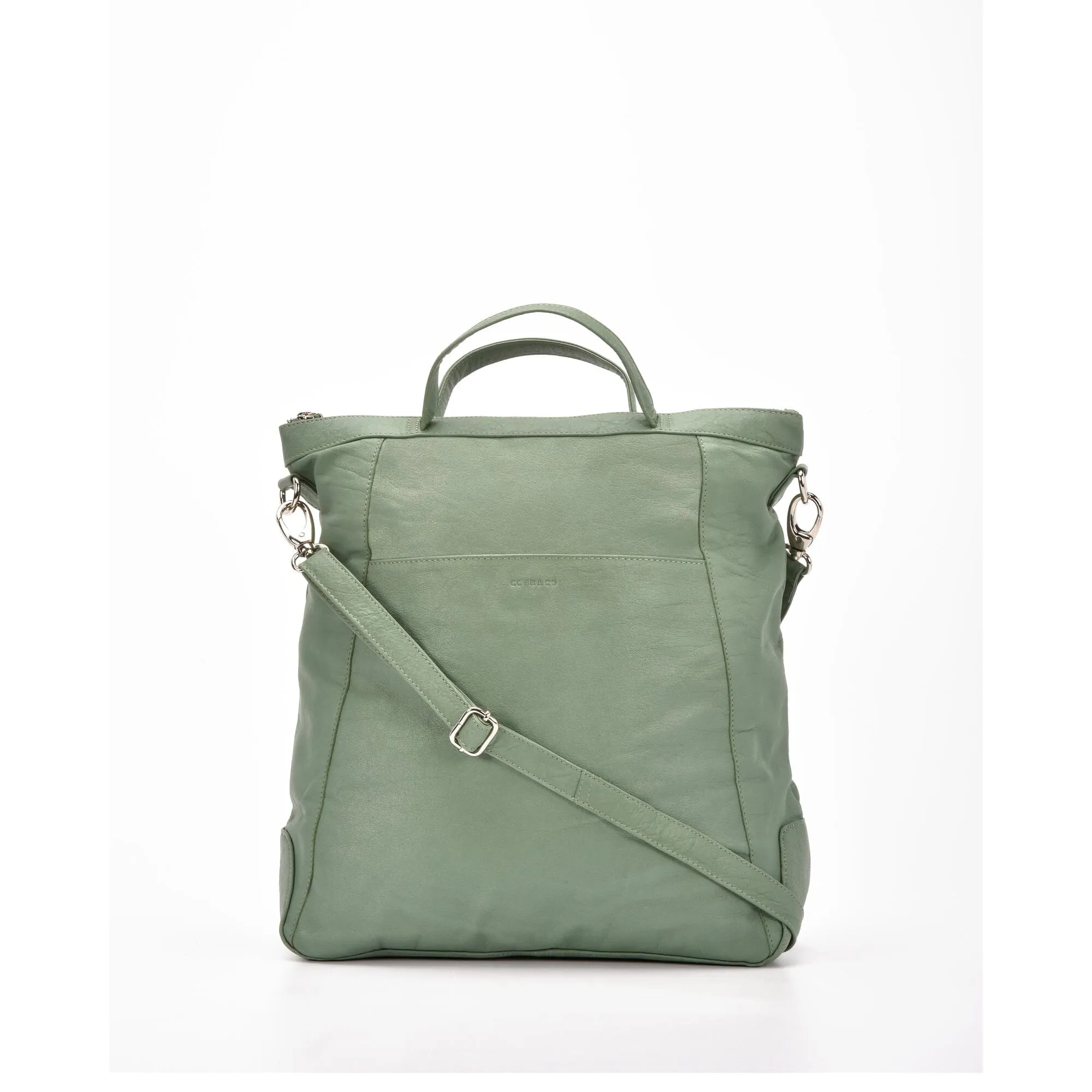 COBB & CO Eastwood Convertible Leather Shoulder Bag & Backpack Sea Green