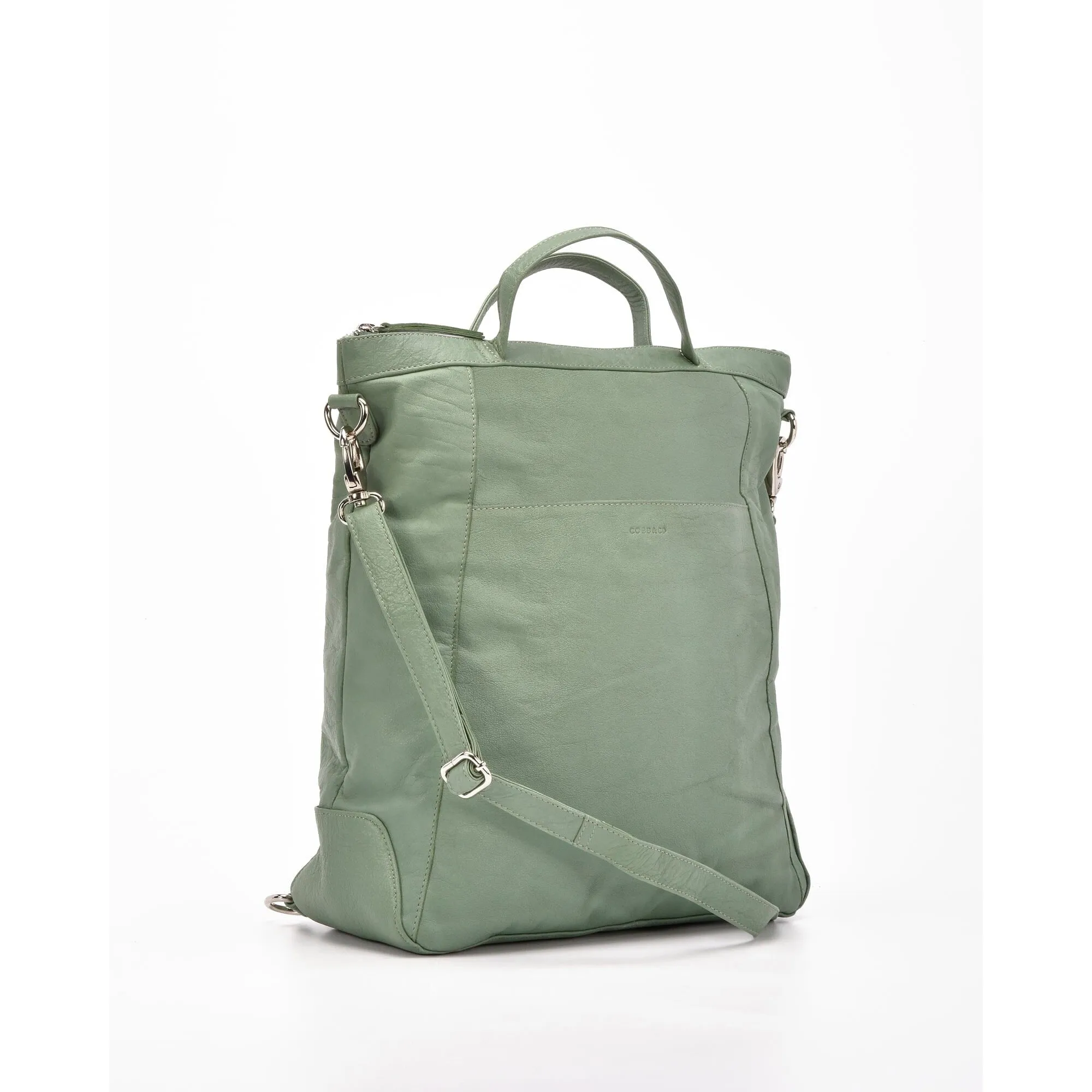 COBB & CO Eastwood Convertible Leather Shoulder Bag & Backpack Sea Green