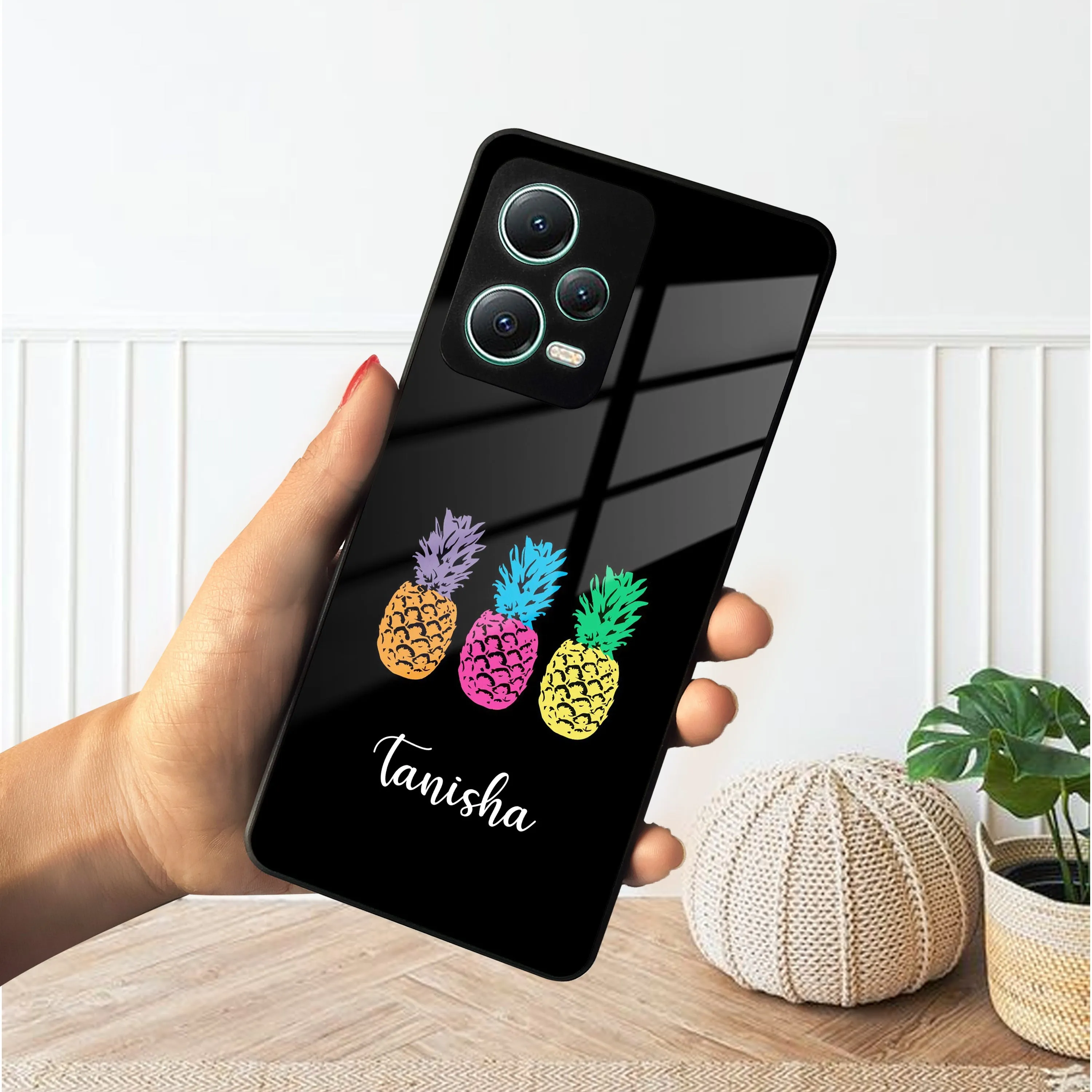 Colorful Pineapple Glass Case Cover For Redmi/Xiaomi