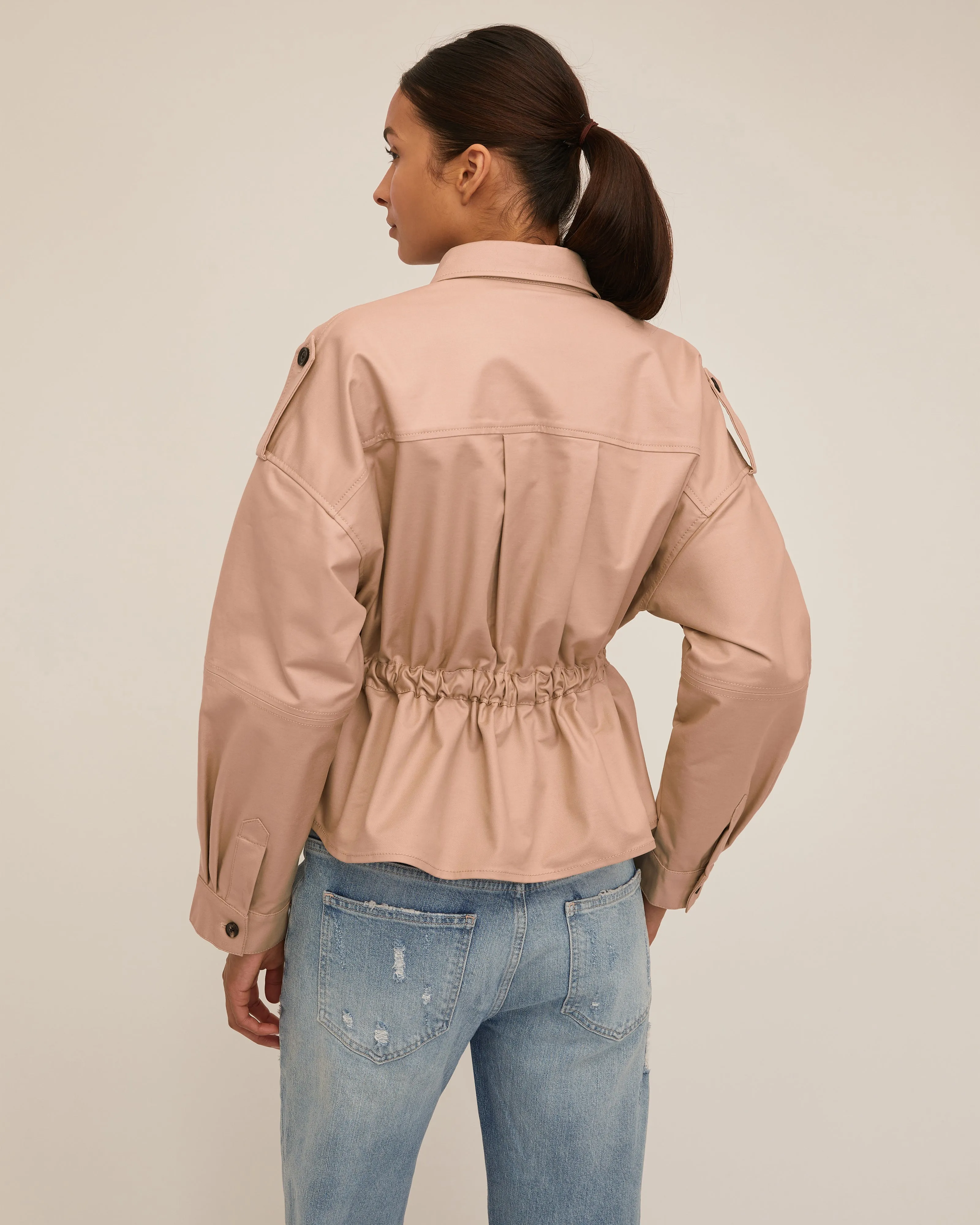 Dante Crisp Canvas Cropped Utility Jacket