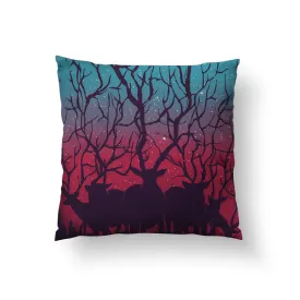 Deer Forest Throw Pillow