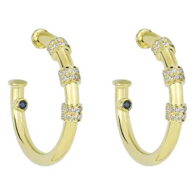 Earrings - Blue Sapphire And Diamond (2304F)