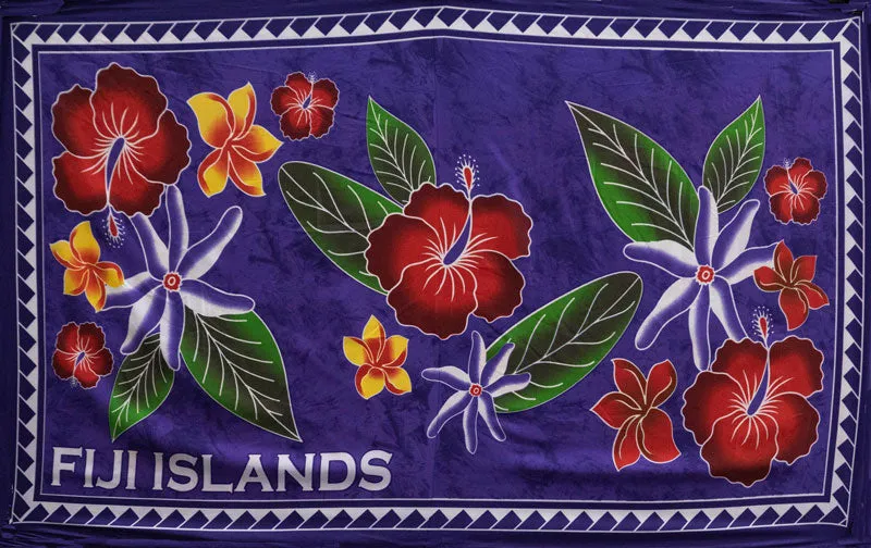 Fiji Islands Topical Flowers Banana Leaf Sarong