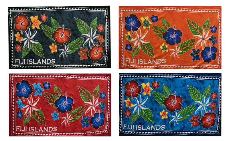 Fiji Islands Topical Flowers Banana Leaf Sarong