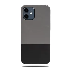 Fossil Gray & Crow Black iPhone 12 mini Leather Case