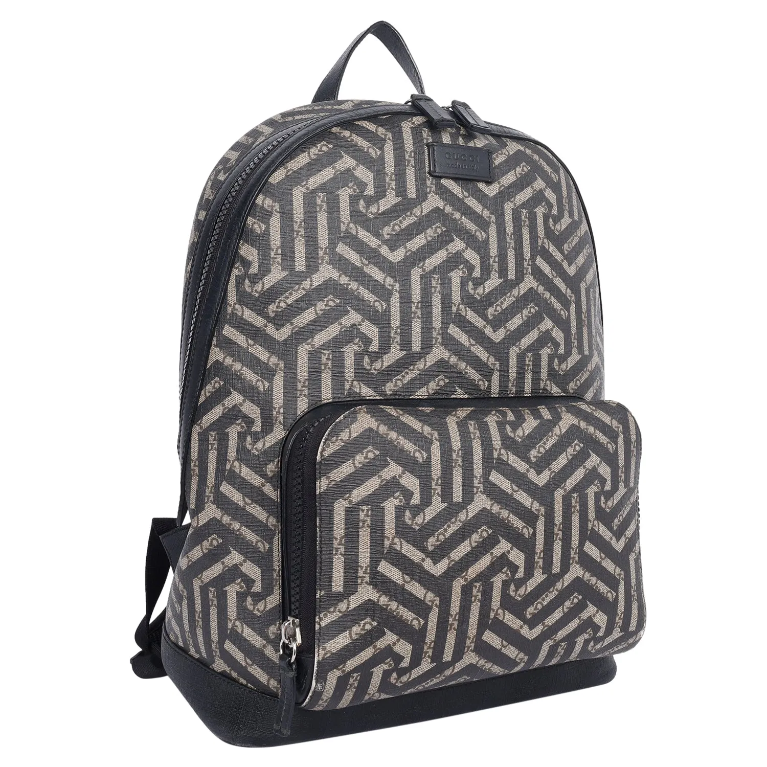 GG Supreme Monogram Caleido Backpack in Black (Authentic Pre-Owned)